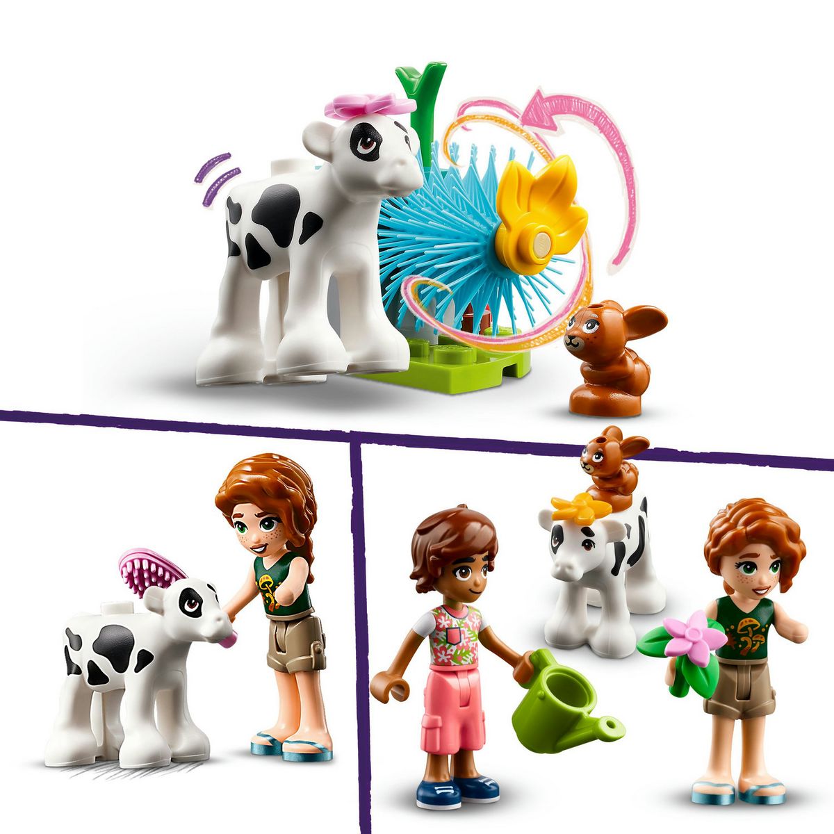 LEGO Friends 42607 L'Étable du Veau d'Autumn, Jouet de Ferme avec Animaux pour Enfants, 2 Figurines, Figurine de Lapin