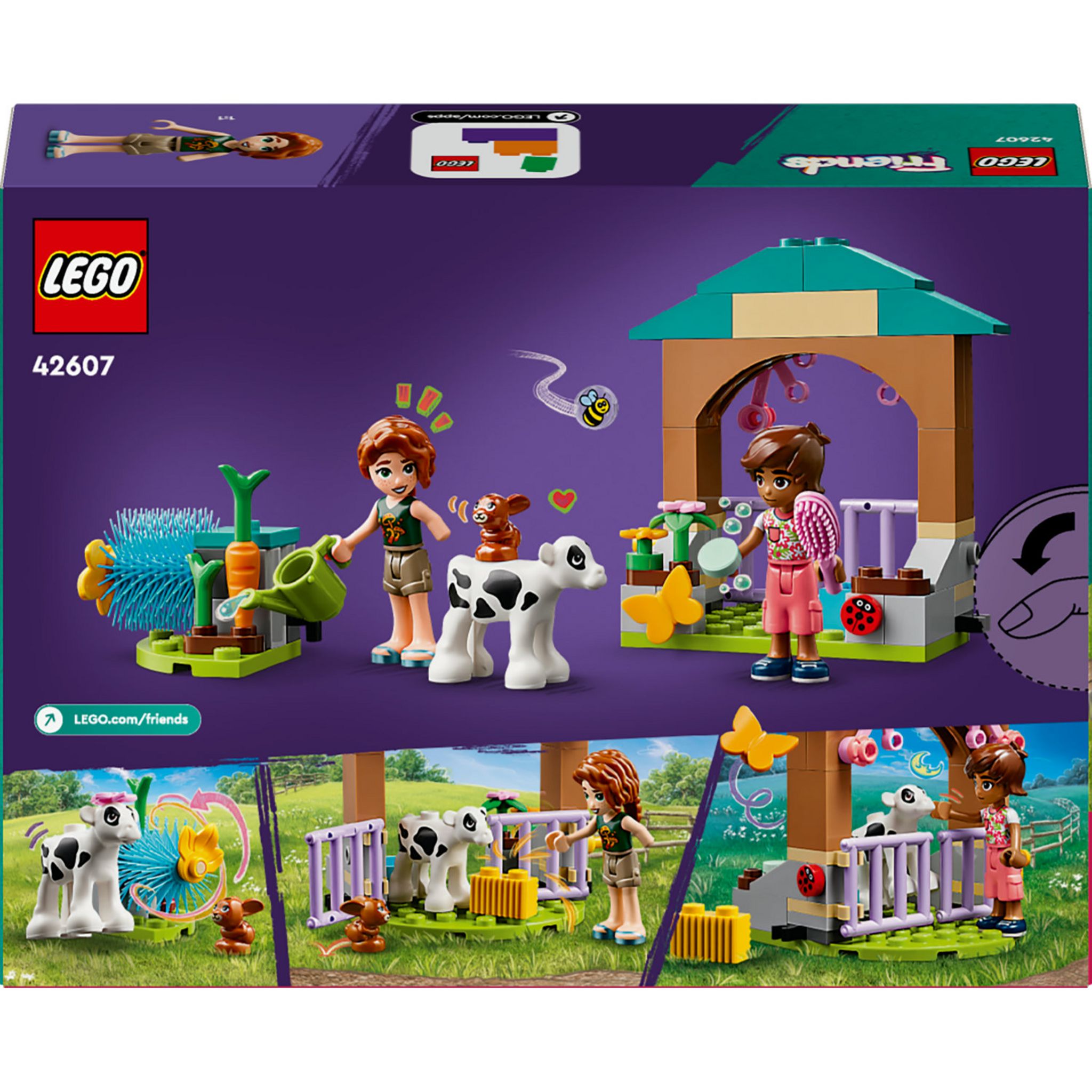 Voir la diapositive 3 : LEGO Friends 42607 L'Étable du Veau d'Autumn, Jouet de Ferme avec Animaux pour Enfants, 2 Figurines, Figurine de Lapin