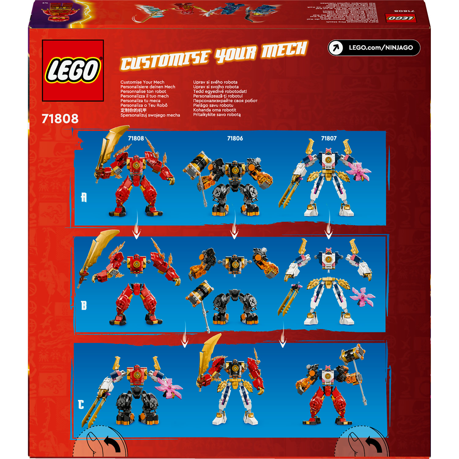 Voir la diapositive 7 : LEGO LEGO 71808 NINJAGO Le Robot Élémentaire du Feu de Kai, Jouet Ninja avec Figurine Personnalisable Plus Minifigurines Kai et Zane
