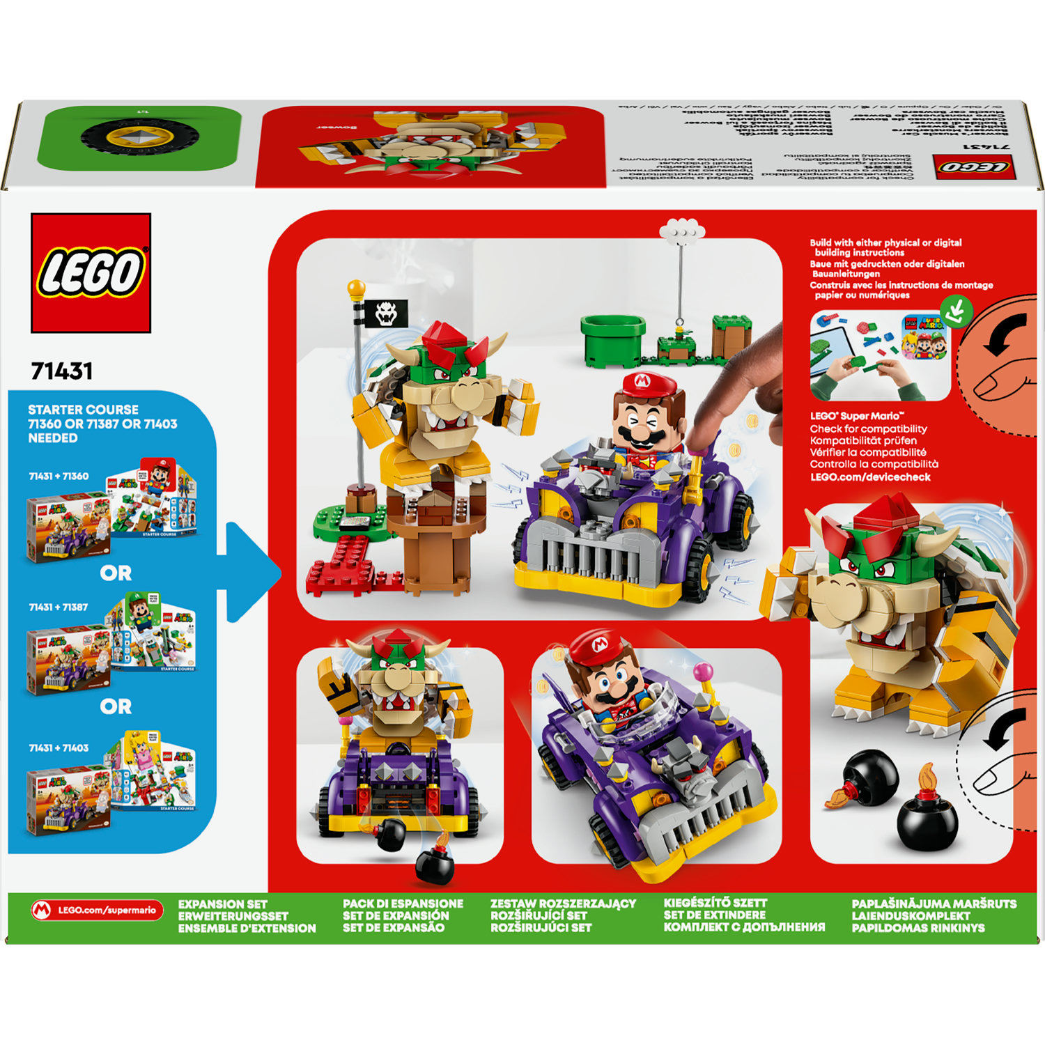 Voir la diapositive 3 : LEGO Super Mario 71431 Ensemble d'Extension Bolide de Bowser, Jouet de Kart pour Enfants Dès 8 Ans avec Figurine Bowser
