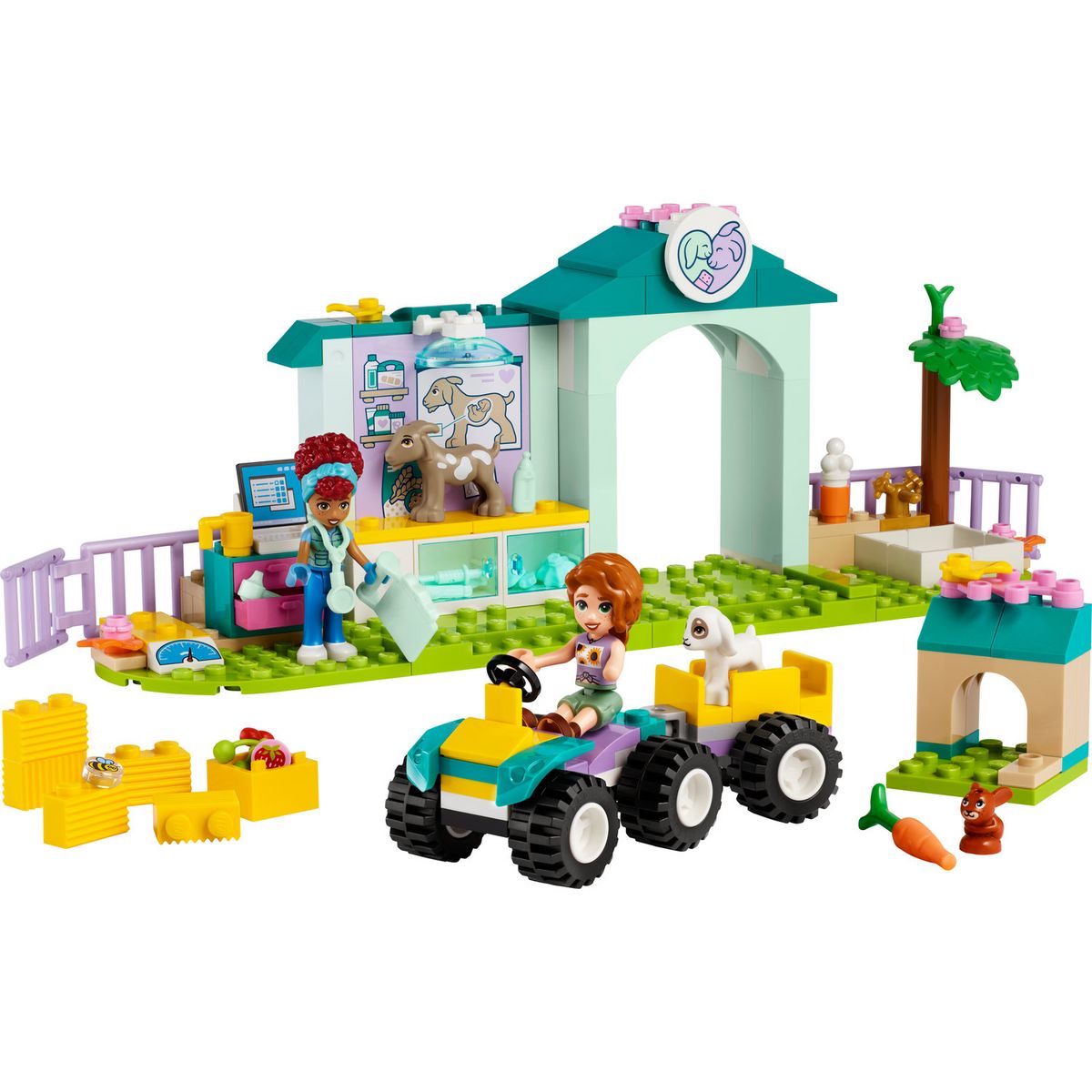 LEGO Friends 42632 La Clinique Vétérinaire des Animaux de la Ferme, Jouet avec 2 Figurines et 3 Animaux, Cadeau Enfants