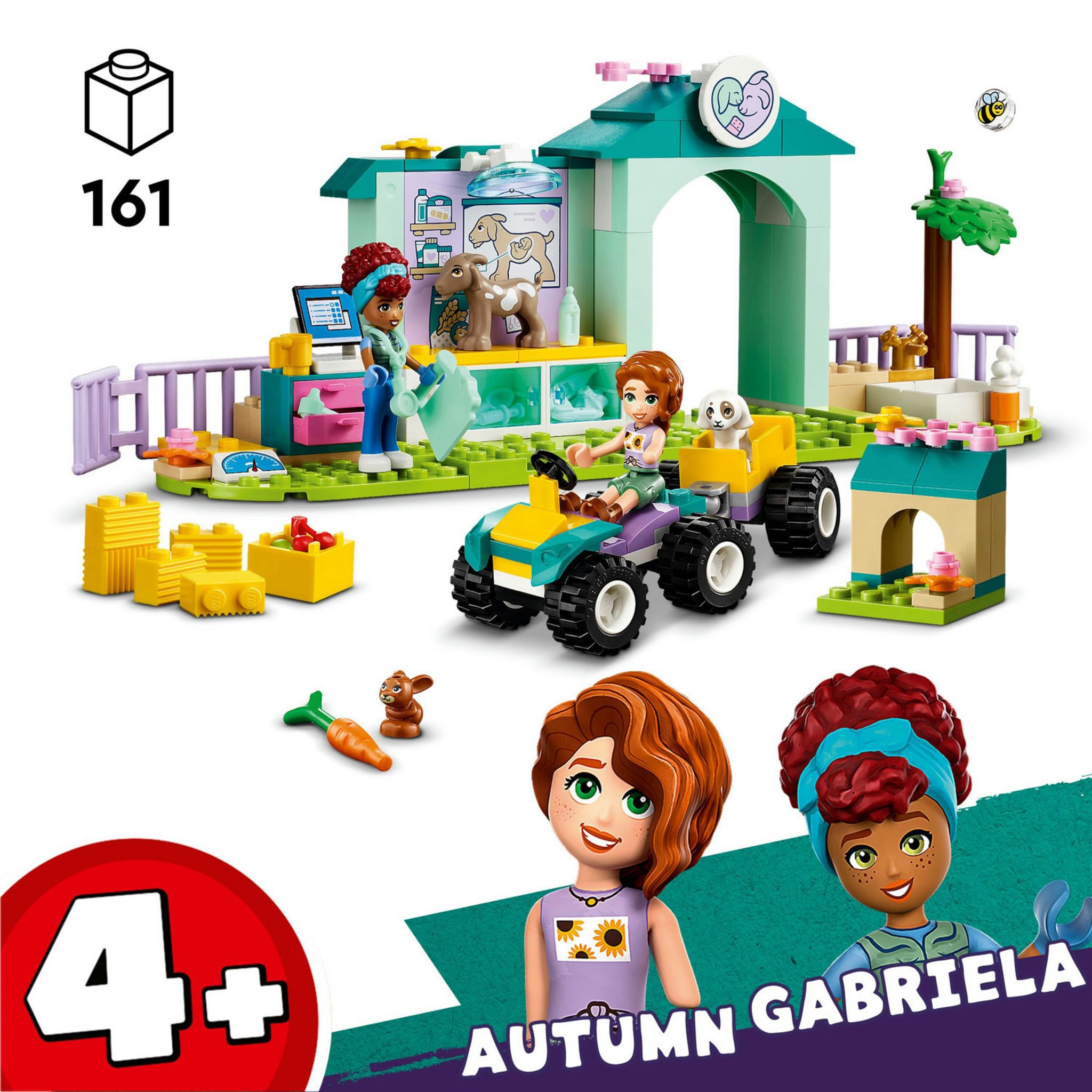 Voir la diapositive 3 : LEGO Friends 42632 La Clinique Vétérinaire des Animaux de la Ferme, Jouet avec 2 Figurines et 3 Animaux, Cadeau Enfants
