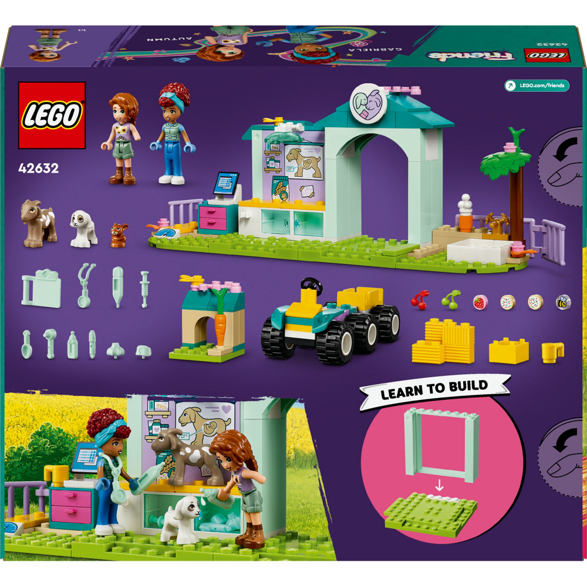 Voir la diapositive 7 : LEGO Friends 42632 La Clinique Vétérinaire des Animaux de la Ferme, Jouet avec 2 Figurines et 3 Animaux, Cadeau Enfants