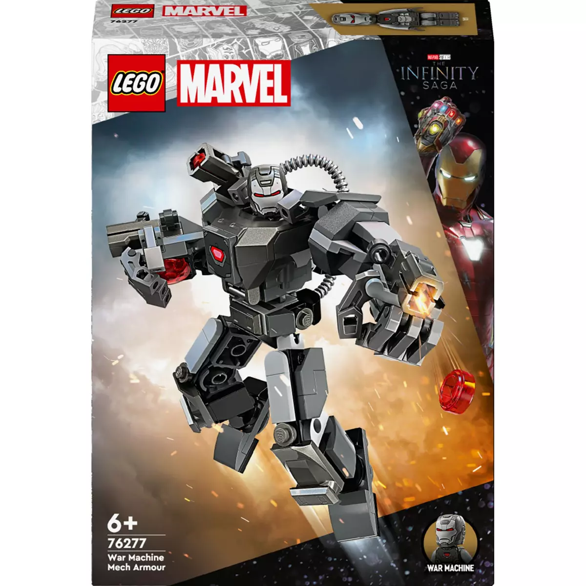 LEGO Marvel 76277 L’Armure Robot de War Machine, Jouet de Robot avec : 3 Canons de Tir, Personnage MCU