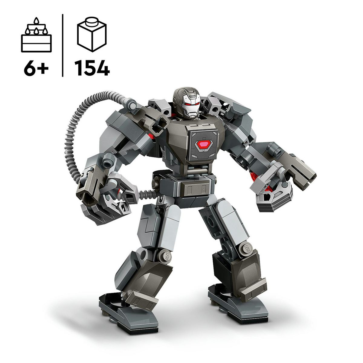 LEGO Marvel 76277 L'Armure Robot de War Machine, Jouet de Robot avec : 3 Canons de Tir, Personnage MCU