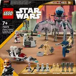 LEGO Star Wars 75372 Pack de Combat des Clone Troopers et Droïdes de Combat, Jouet avec Speeder Bike et Figurine