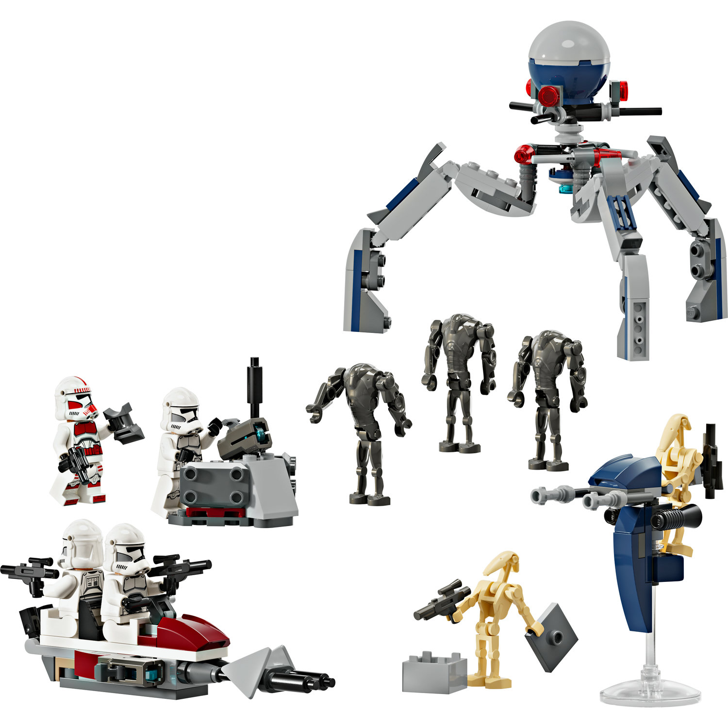 Voir la diapositive 2 : LEGO LEGO Star Wars 75372 Pack de Combat des Clone Troopers et Droïdes de Combat, Jouet avec Speeder Bike et Figurine