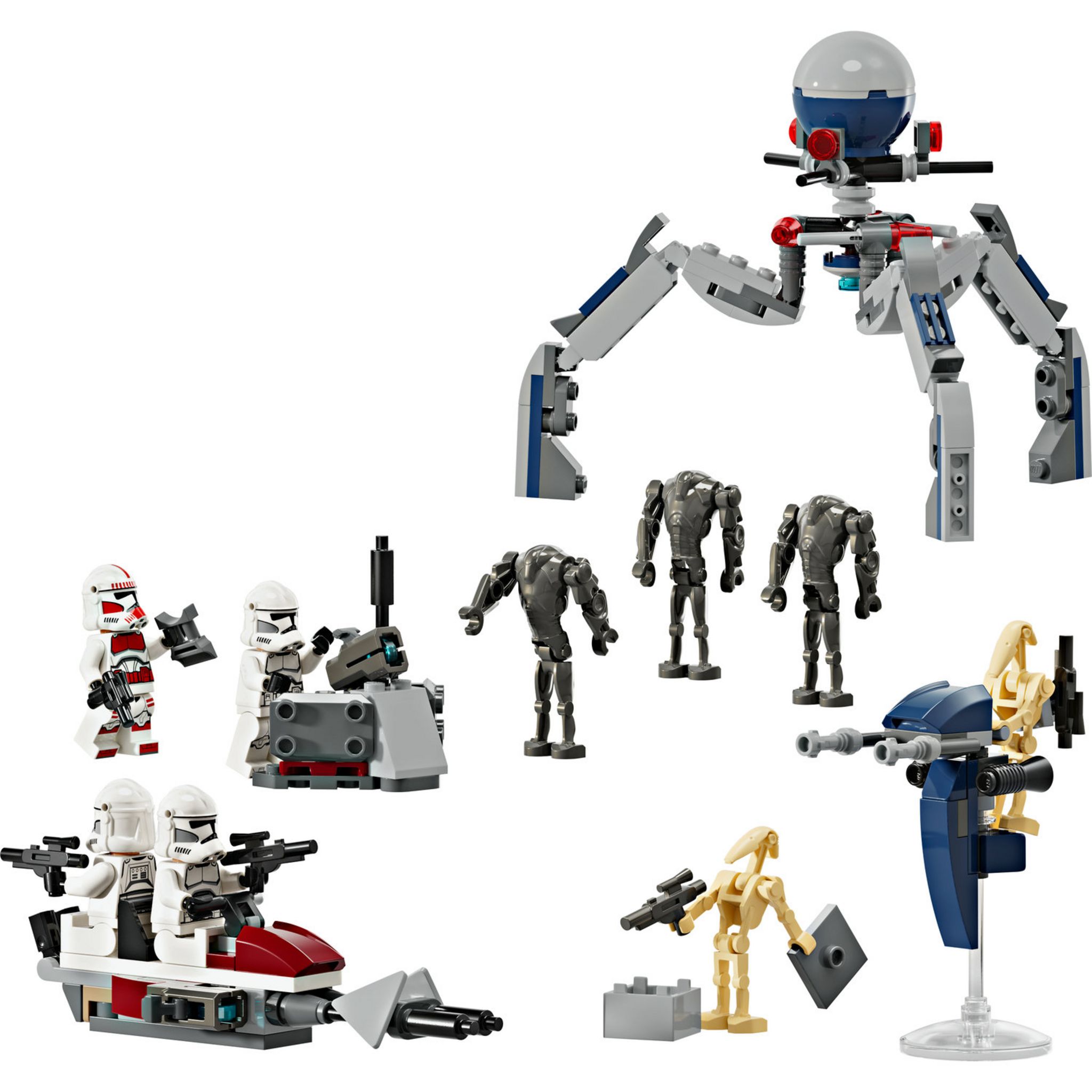 Voir la diapositive 2 : LEGO Star Wars 75372 Pack de Combat des Clone Troopers et Droïdes de Combat, Jouet avec Speeder Bike et Figurine