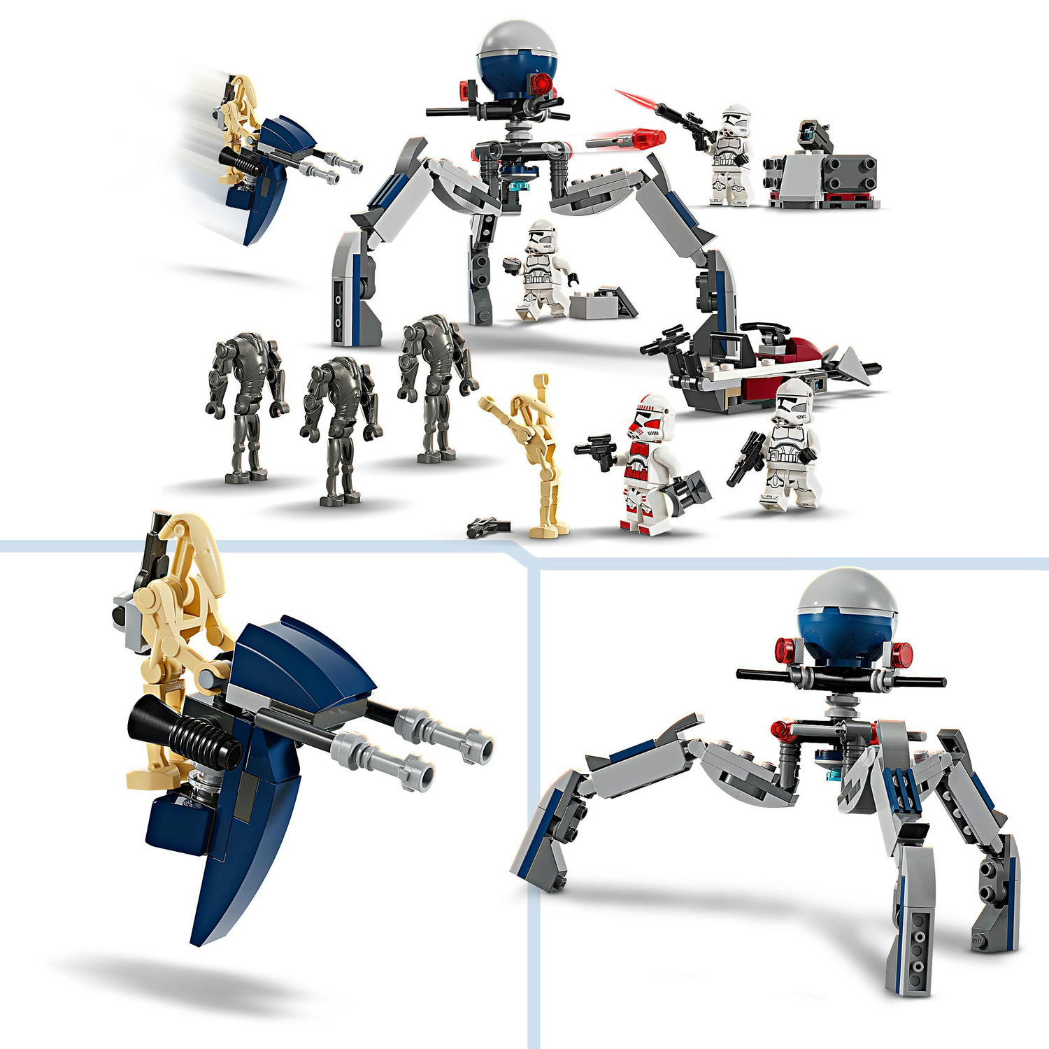 Voir la diapositive 4 : LEGO LEGO Star Wars 75372 Pack de Combat des Clone Troopers et Droïdes de Combat, Jouet avec Speeder Bike et Figurine
