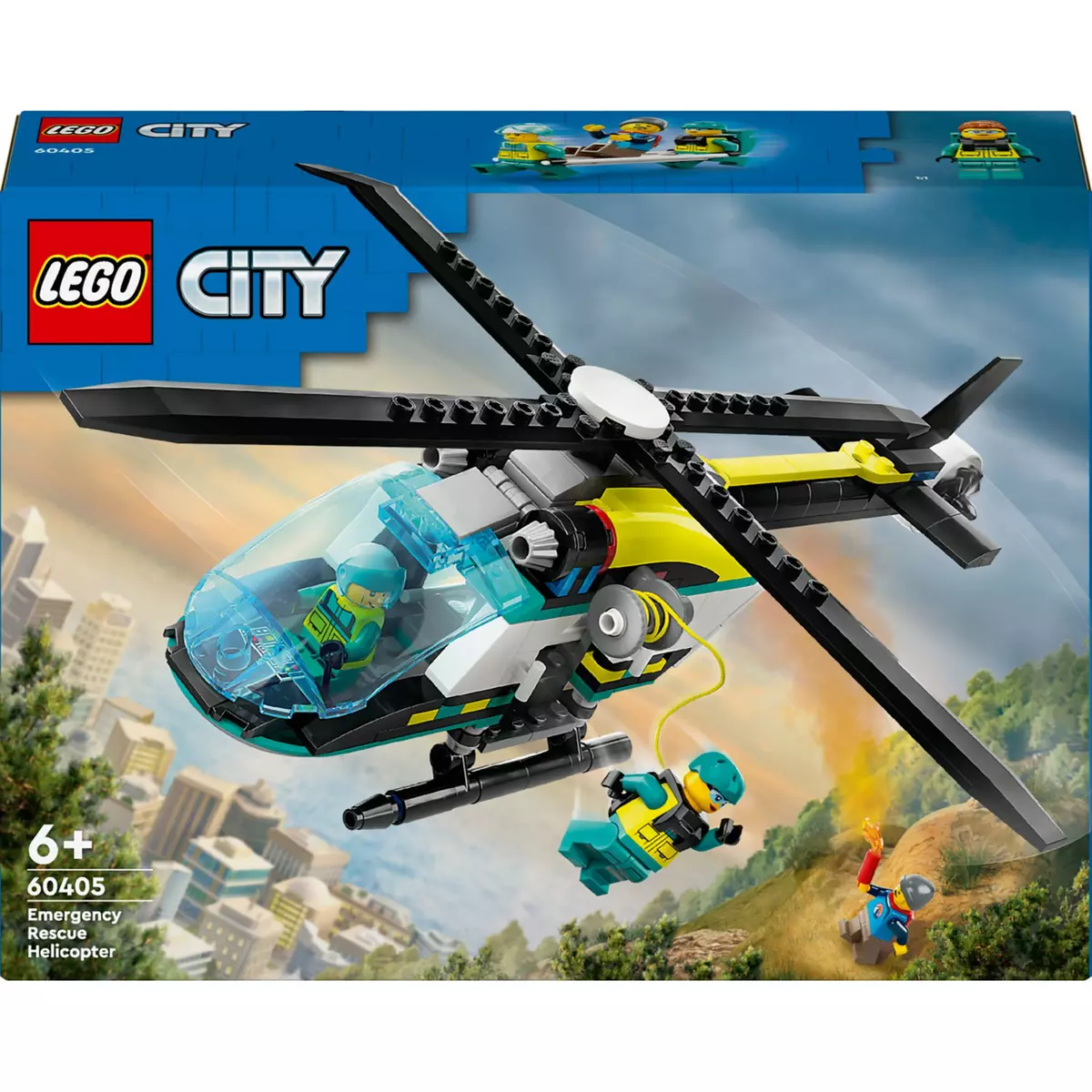 LEGO City 60405 L'Hélicoptère des Urgences, Jouet pour Enfants