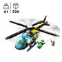 LEGO City 60405 L’Hélicoptère des Urgences, Jouet pour Enfants, avec Minifigurines : Pilote, Randonneur et Sauveteur