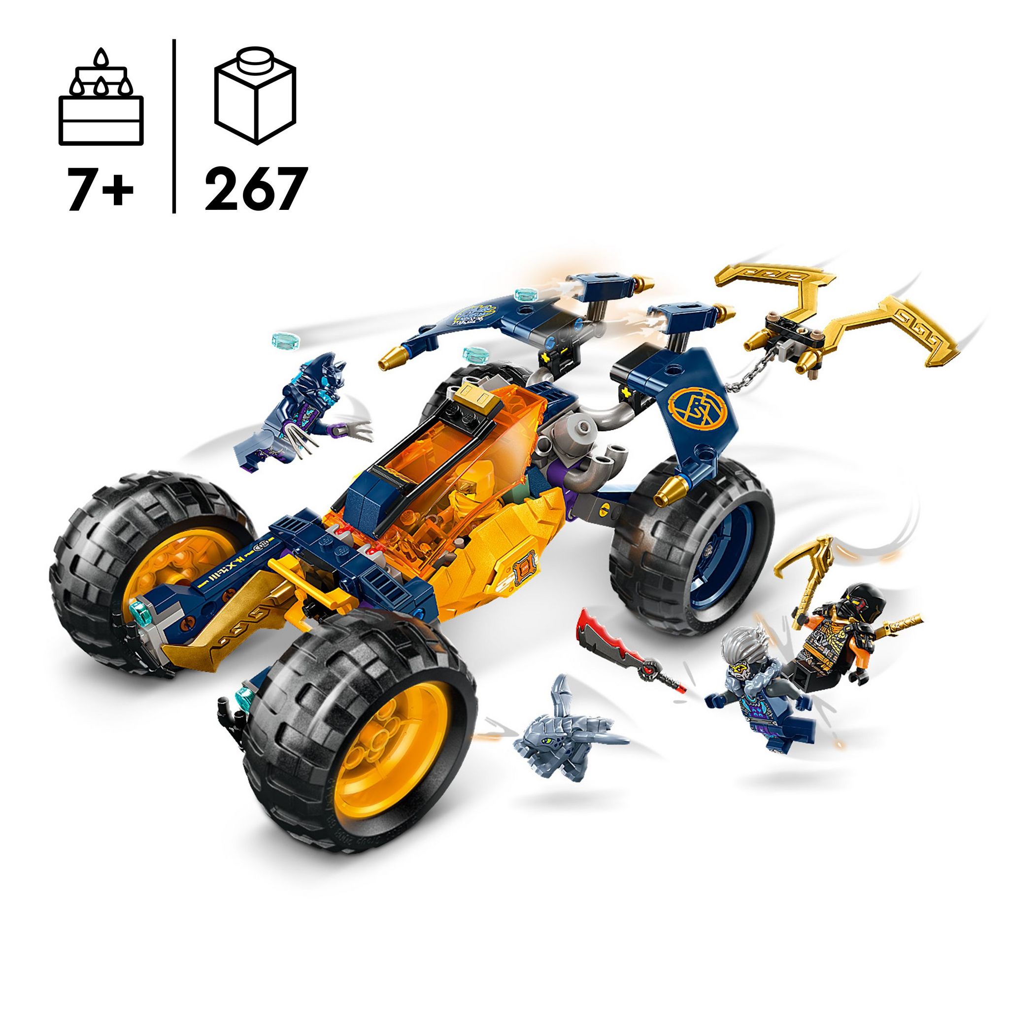 Voir la diapositive 3 : LEGO LEGO NINJAGO 71811 - Le Buggy Tout-Terrain Ninja d'Arin, Set avec Dragon et 4 Minifigurines