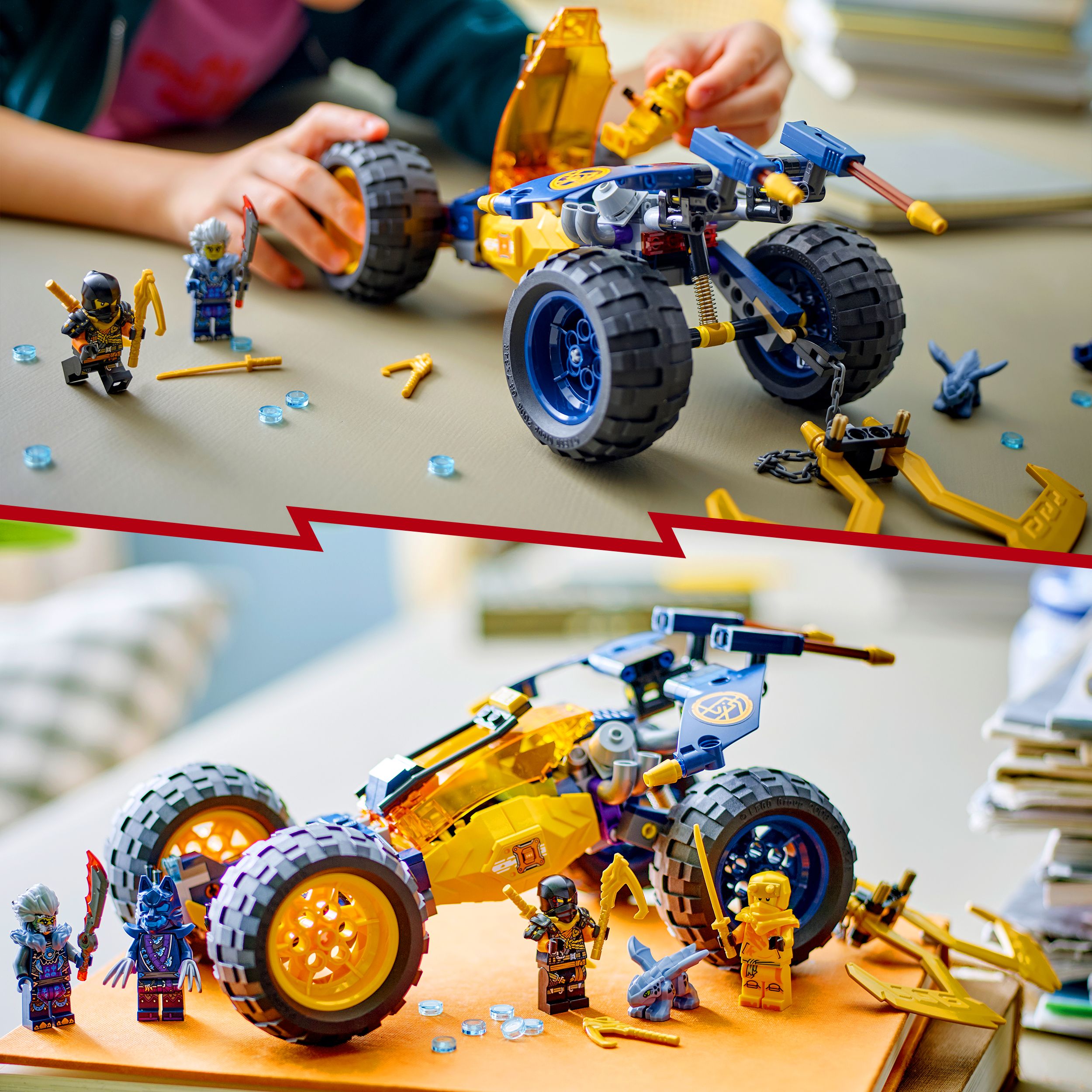 Voir la diapositive 6 : LEGO LEGO NINJAGO 71811 - Le Buggy Tout-Terrain Ninja d'Arin, Set avec Dragon et 4 Minifigurines