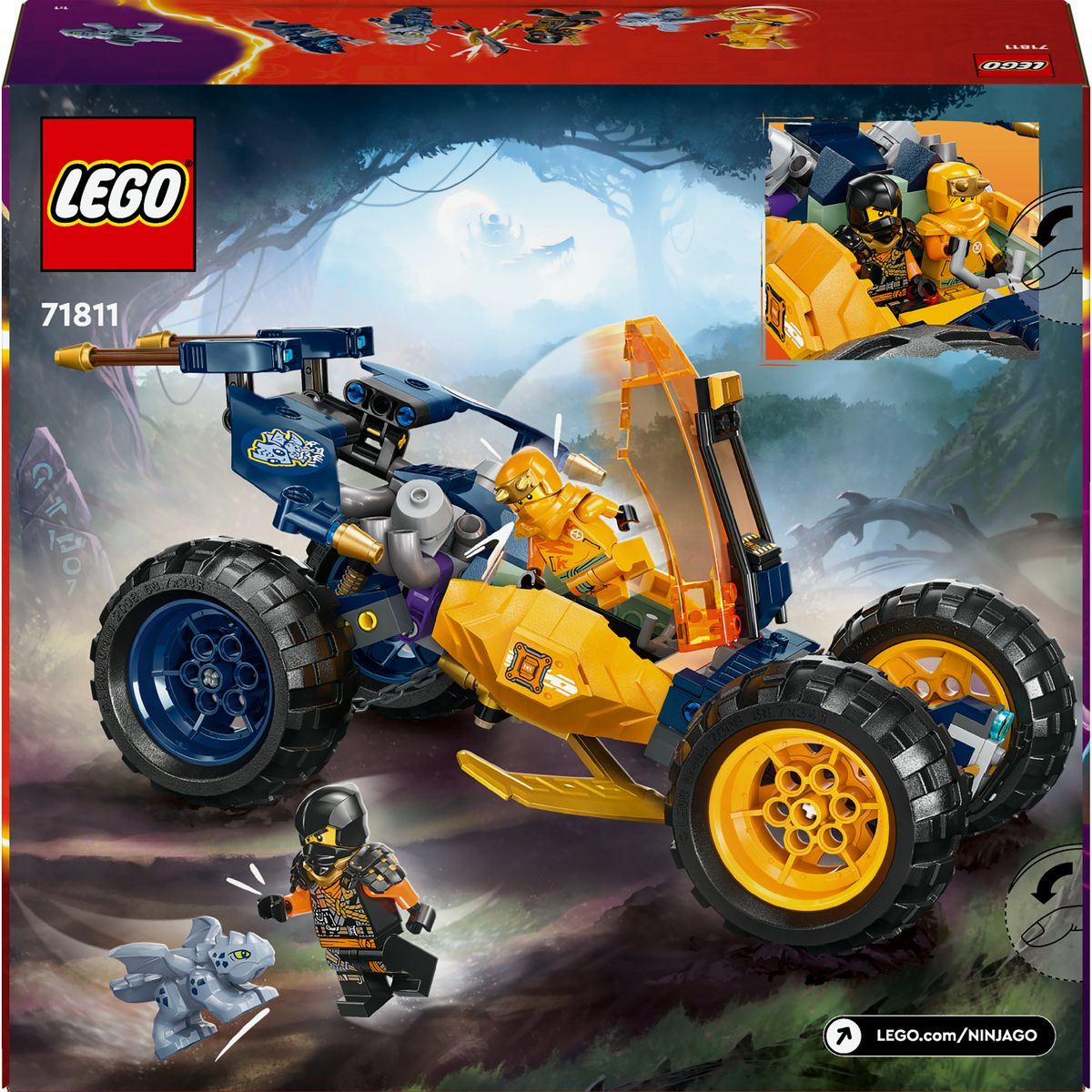 LEGO LEGO NINJAGO 71811 - Le Buggy Tout-Terrain Ninja d'Arin, Set avec Dragon et 4 Minifigurines