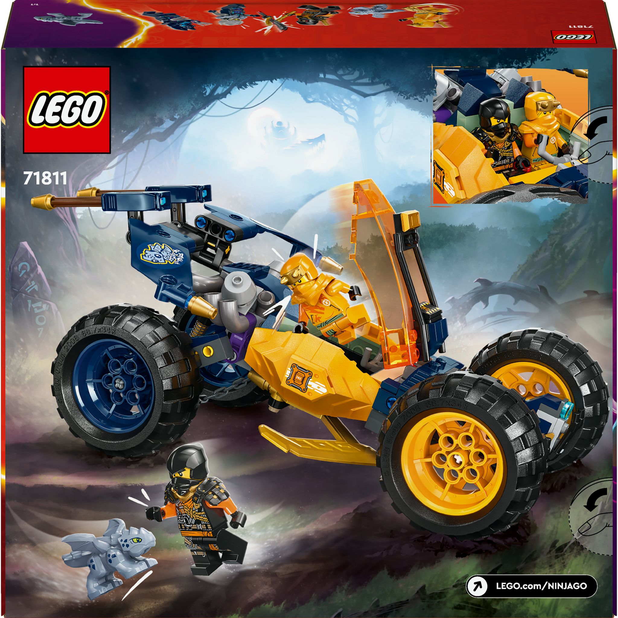 Voir la diapositive 8 : LEGO LEGO NINJAGO 71811 - Le Buggy Tout-Terrain Ninja d'Arin, Set avec Dragon et 4 Minifigurines