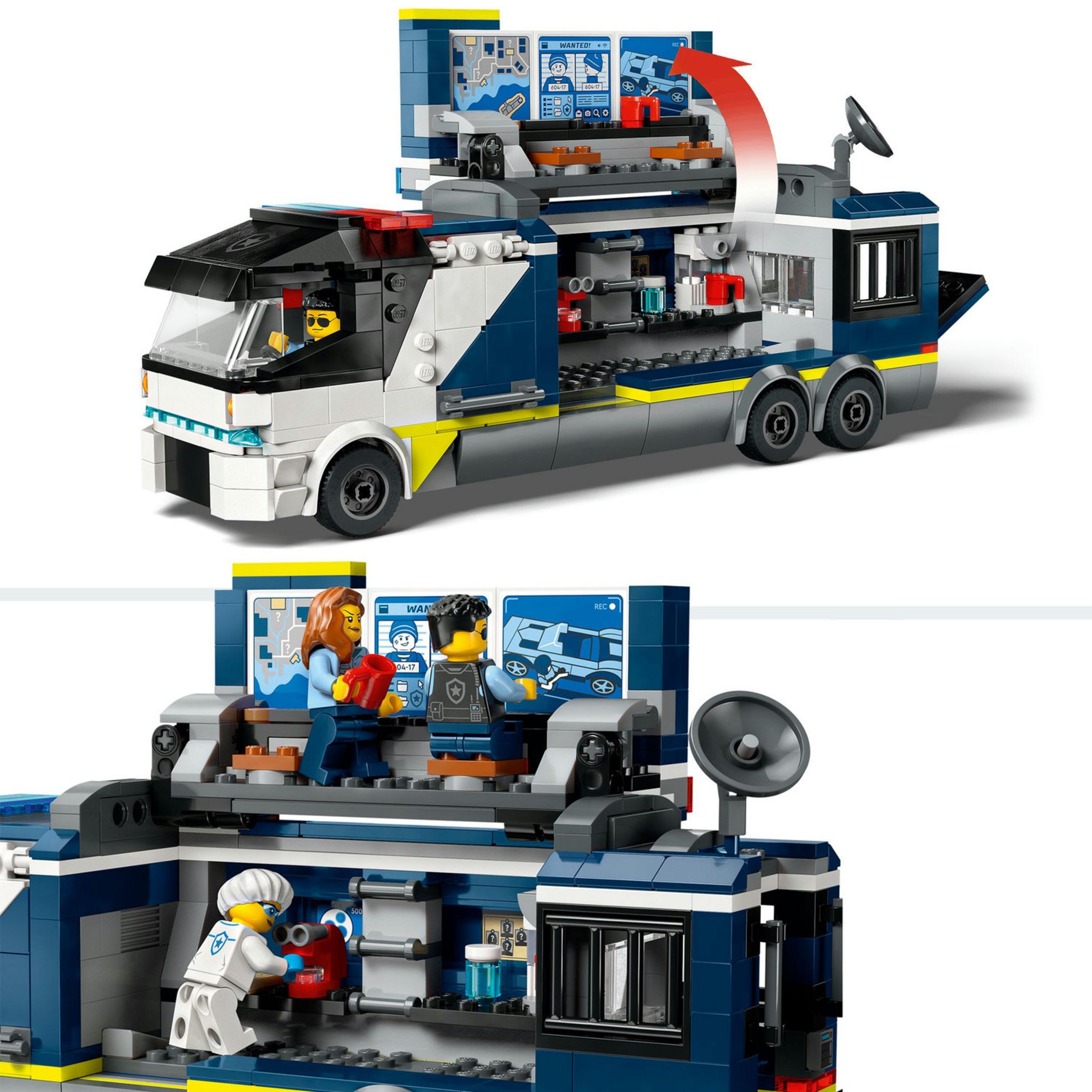 Voir la diapositive 3 : LEGO City 60418 Le Laboratoire de Police Scientifique Mobile, Jouet de Quad, Cadeau Enfants Dès 7 Ans, et Minifigurines