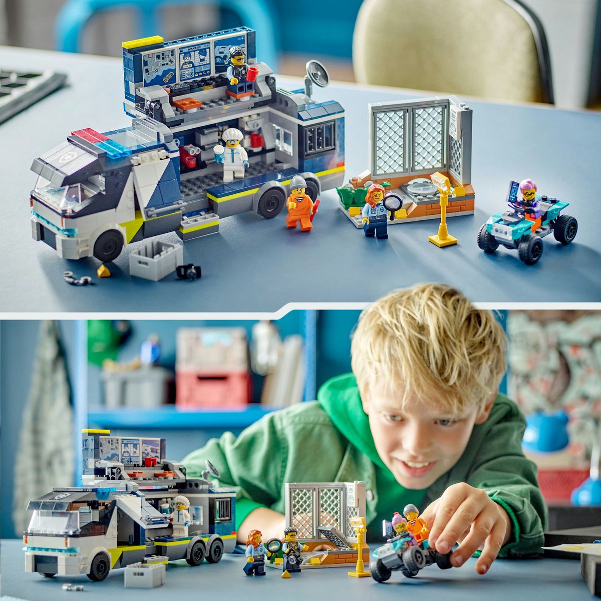 LEGO City 60418 Le Laboratoire de Police Scientifique Mobile, Jouet de Quad, Cadeau Enfants Dès 7 Ans, et Minifigurines