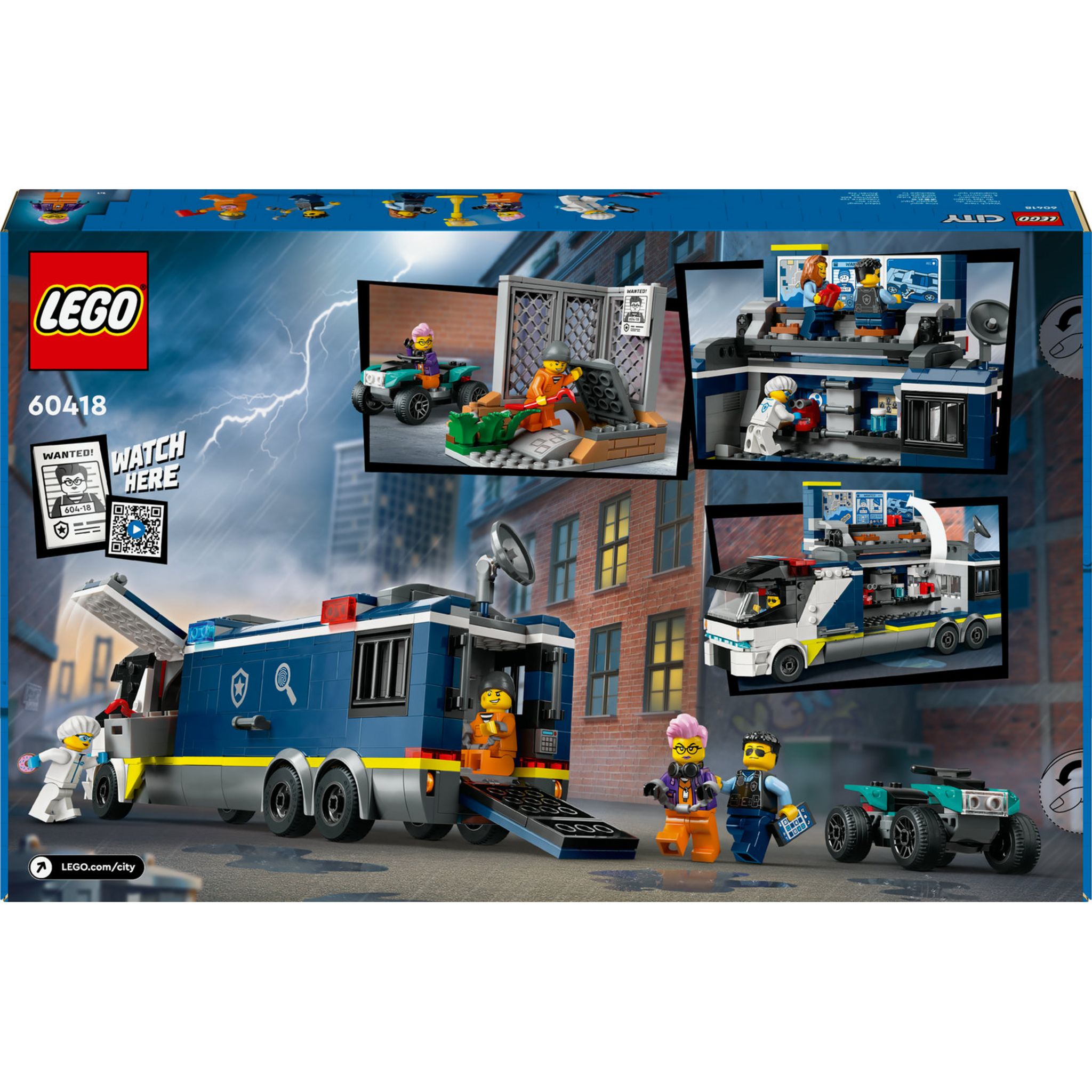 Voir la diapositive 6 : LEGO City 60418 Le Laboratoire de Police Scientifique Mobile, Jouet de Quad, Cadeau Enfants Dès 7 Ans, et Minifigurines