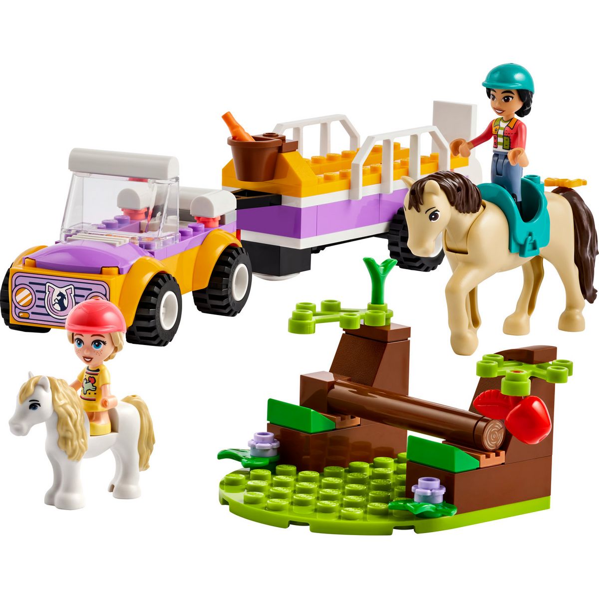 LEGO Friends 42634 La Remorque du Cheval et du Poney, Jouet avec Figurines Liann, Zoya et 2 Figurines d'Animaux