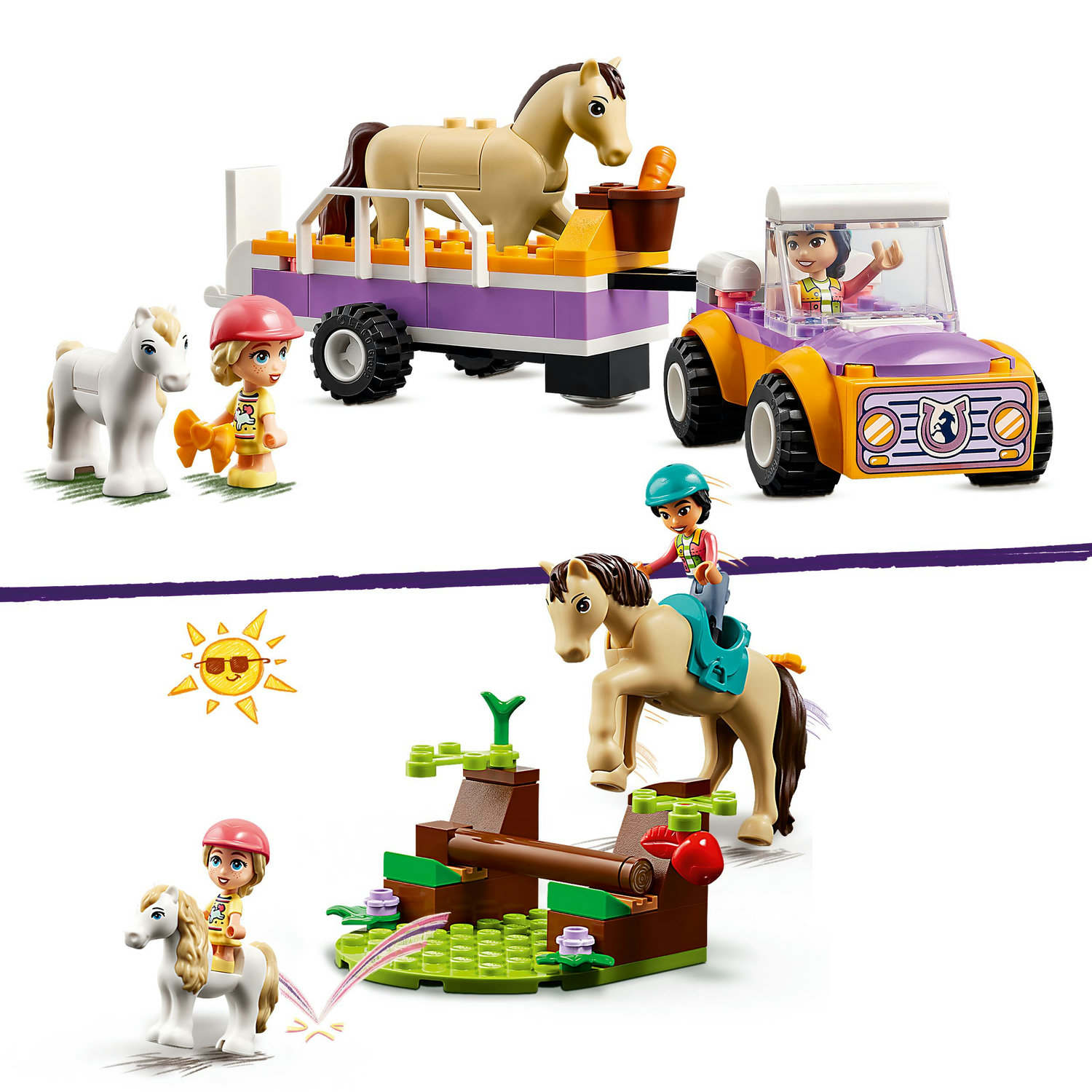 Voir la diapositive 4 : LEGO Friends 42634 La Remorque du Cheval et du Poney, Jouet avec Figurines Liann, Zoya et 2 Figurines d'Animaux