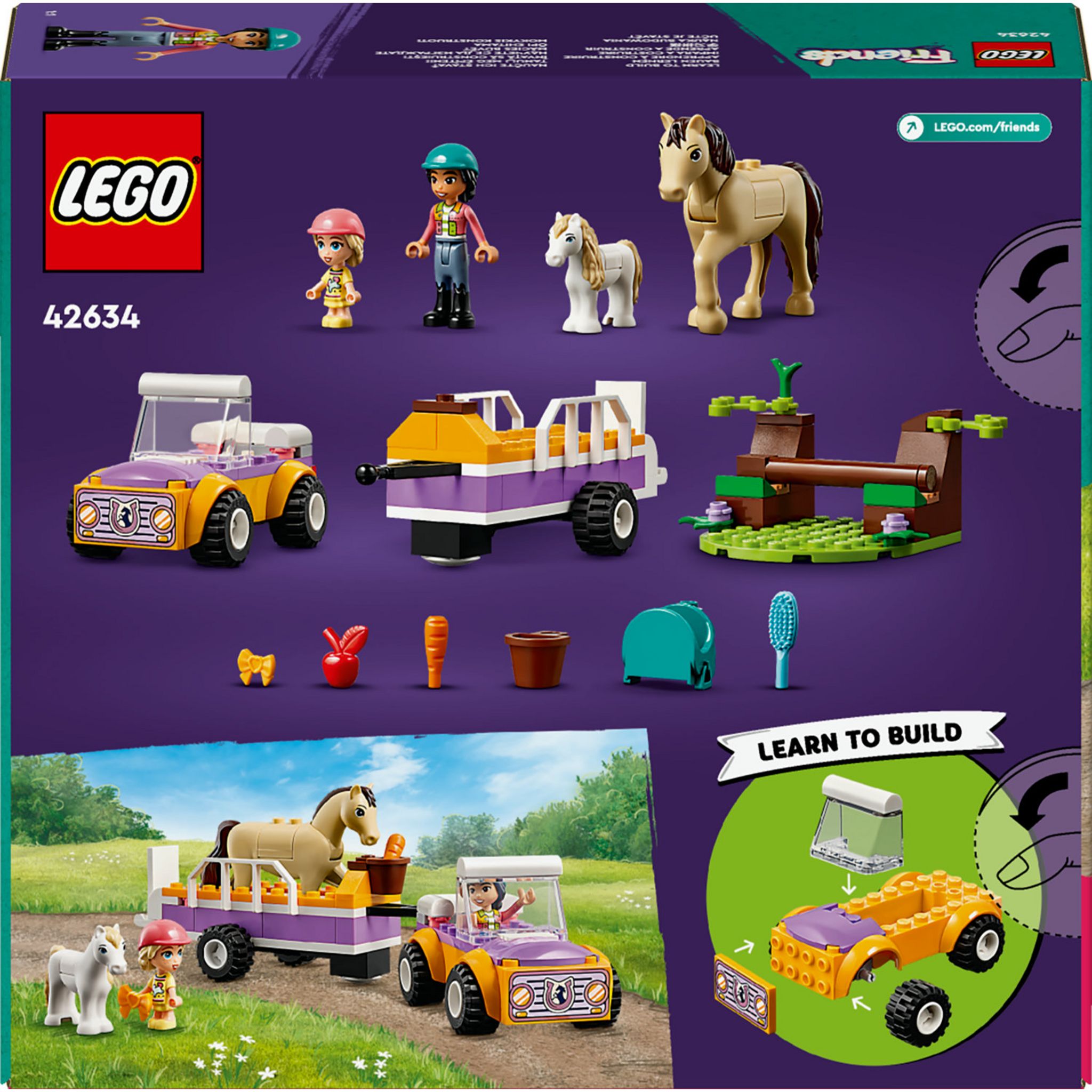 Voir la diapositive 7 : LEGO Friends 42634 La Remorque du Cheval et du Poney, Jouet avec Figurines Liann, Zoya et 2 Figurines d'Animaux