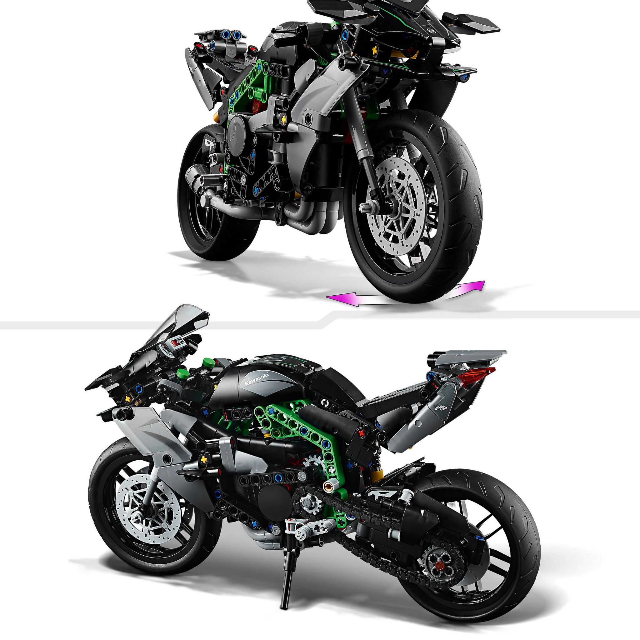 Voir la diapositive 4 : LEGO LEGO Technic 42170 La Moto Kawasaki Ninja H2R, Idée Cadeau pour Enfants, Jouet Créatif