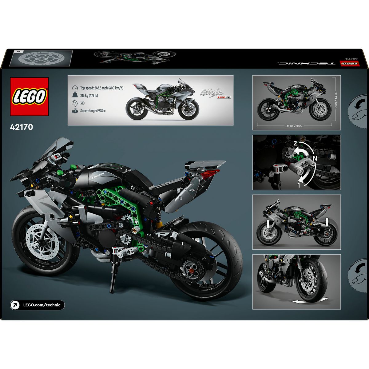 LEGO LEGO Technic 42170 La Moto Kawasaki Ninja H2R, Idée Cadeau pour Enfants, Jouet Créatif