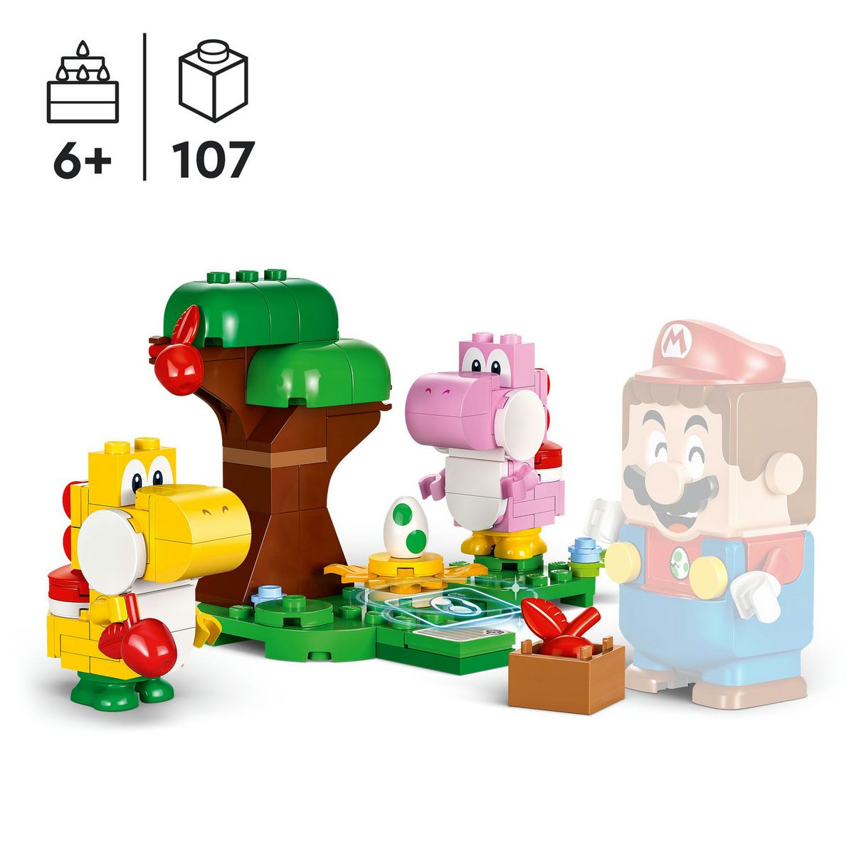 LEGO Super Mario 71428 Ensemble d'Extension Forêt de Yoshi, Jouet pour Enfants avec 2 Figurines Yoshi