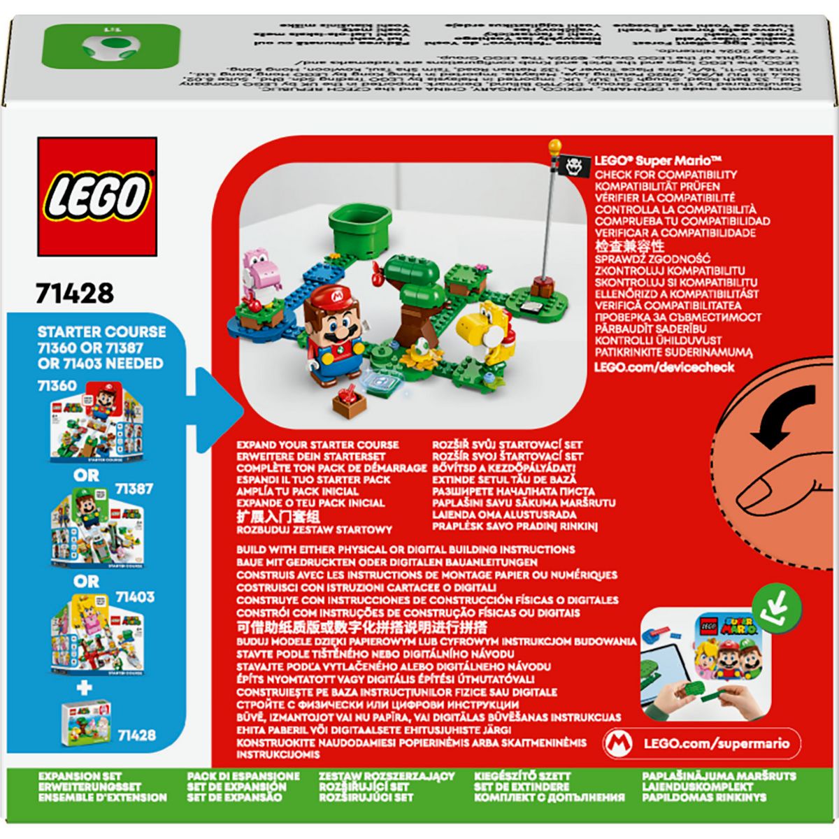 LEGO Super Mario 71428 Ensemble d'Extension Forêt de Yoshi, Jouet pour Enfants avec 2 Figurines Yoshi
