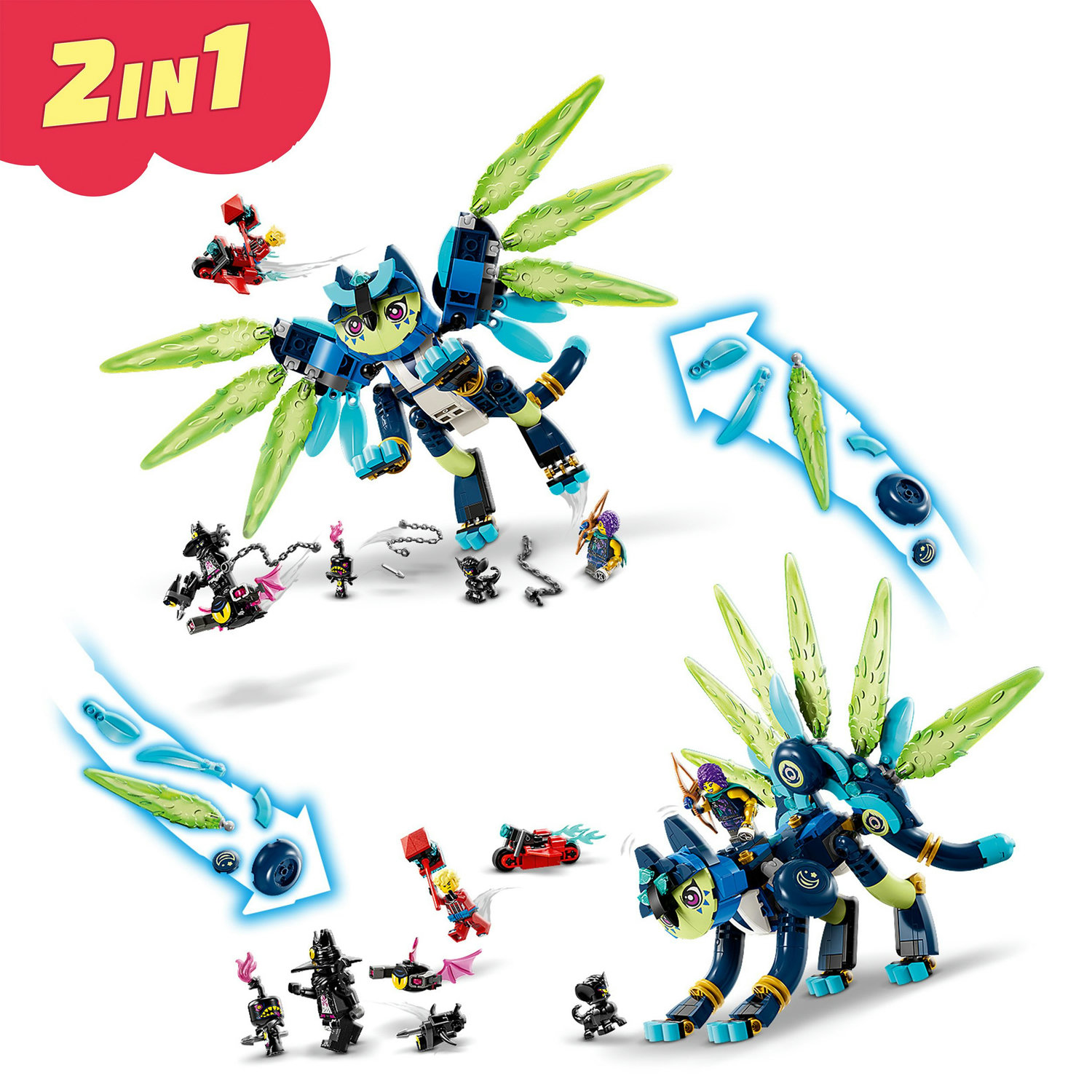Voir la diapositive 4 : LEGO DREAMZzz 71476 Zoey et Zian, le Chat-Hibou, Jouet de Figurines pour Enfants, avec un Animal Fabuleux à Construire