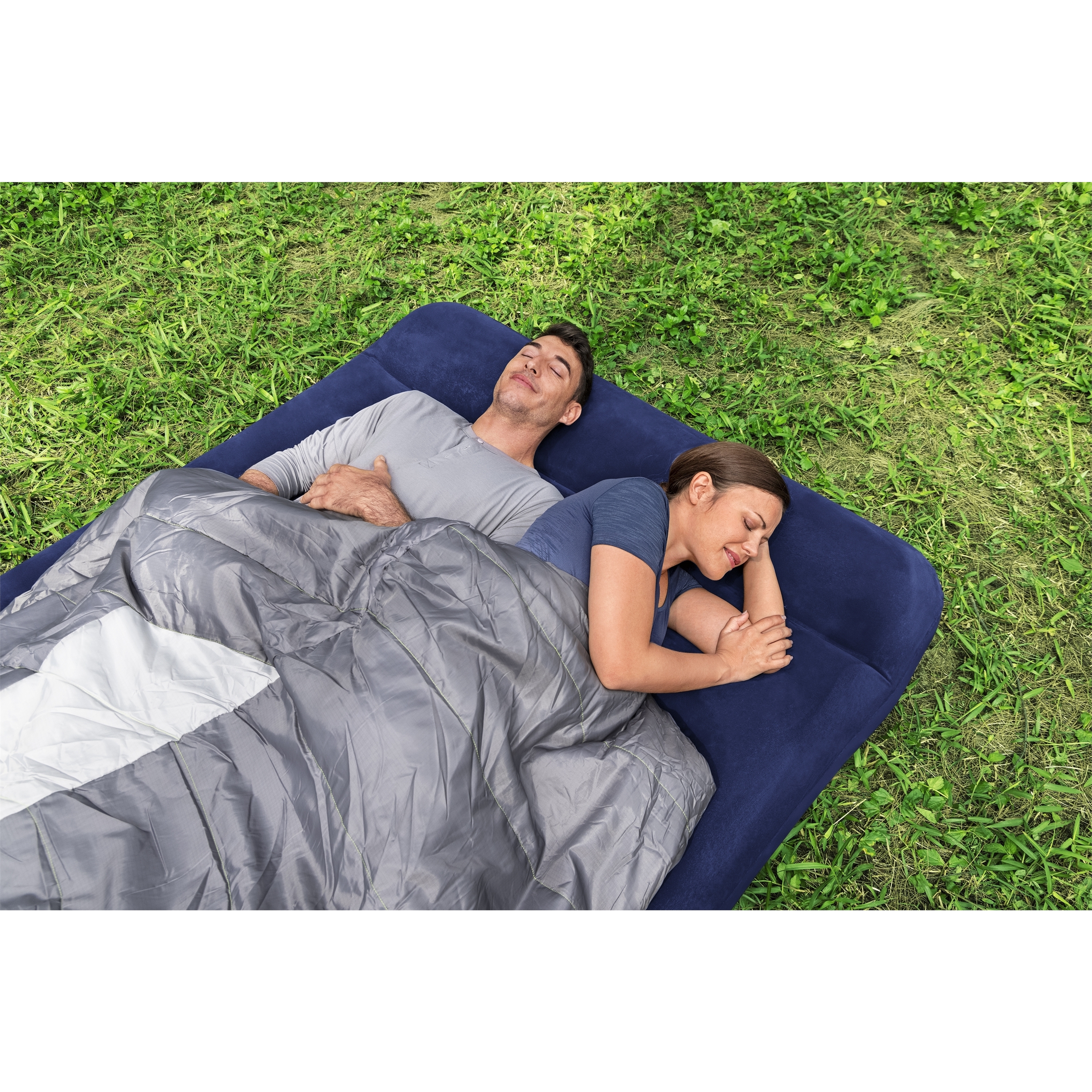 Voir la diapositive 9 : BESTWAY Matelas gonflable avec pompe à pied intégrée 2 places 191 m x 137 x 22 cm - Bleu