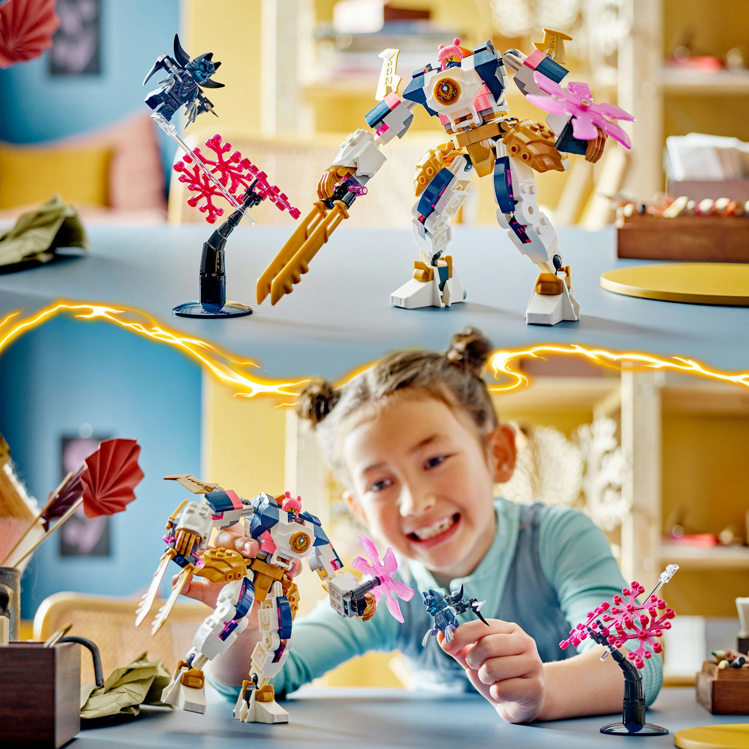 Voir la diapositive 5 : LEGO NINJAGO 71807 Le Robot Élémentaire de la Technologie de Sora, Jouet pour Enfants avec Minifigurine Sora, Cadeau Ninja