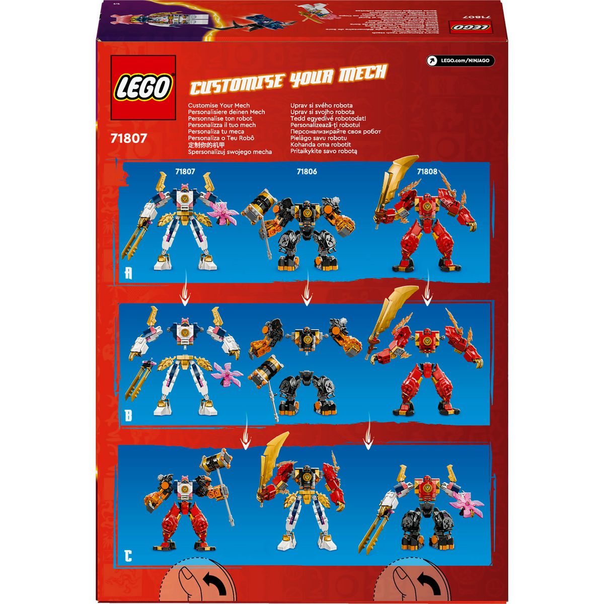 LEGO NINJAGO 71807 Le Robot Élémentaire de la Technologie de Sora, Jouet pour Enfants avec Minifigurine Sora, Cadeau Ninja