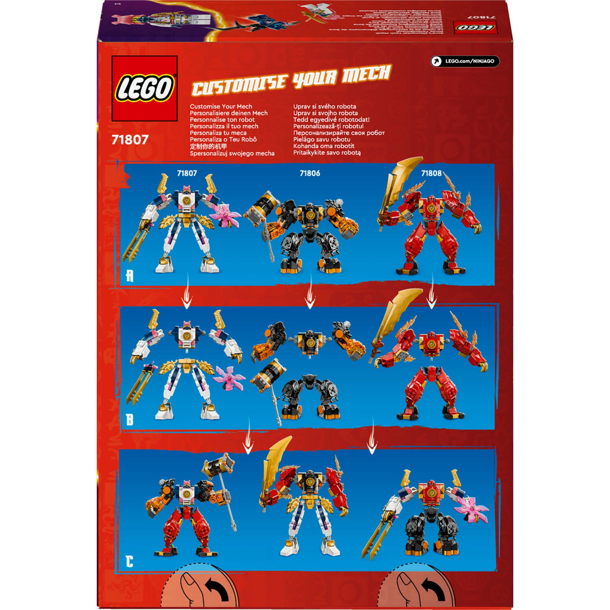 Voir la diapositive 6 : LEGO NINJAGO 71807 Le Robot Élémentaire de la Technologie de Sora, Jouet pour Enfants avec Minifigurine Sora, Cadeau Ninja