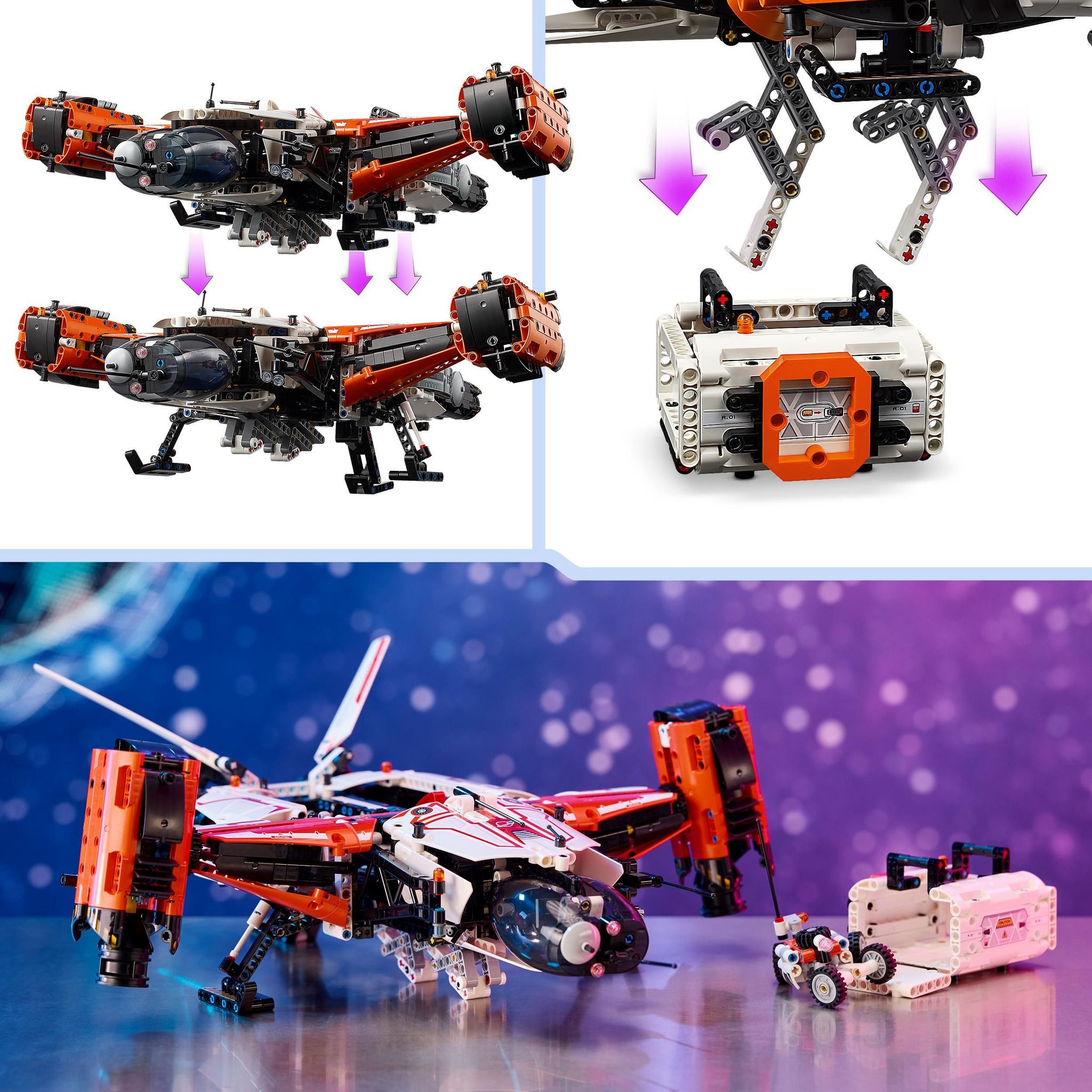Voir la diapositive 6 : LEGO LEGO Technic 42181 Le Vaisseau Spatial Cargo VTOL LT81, Jouet de Construction de l'Espace