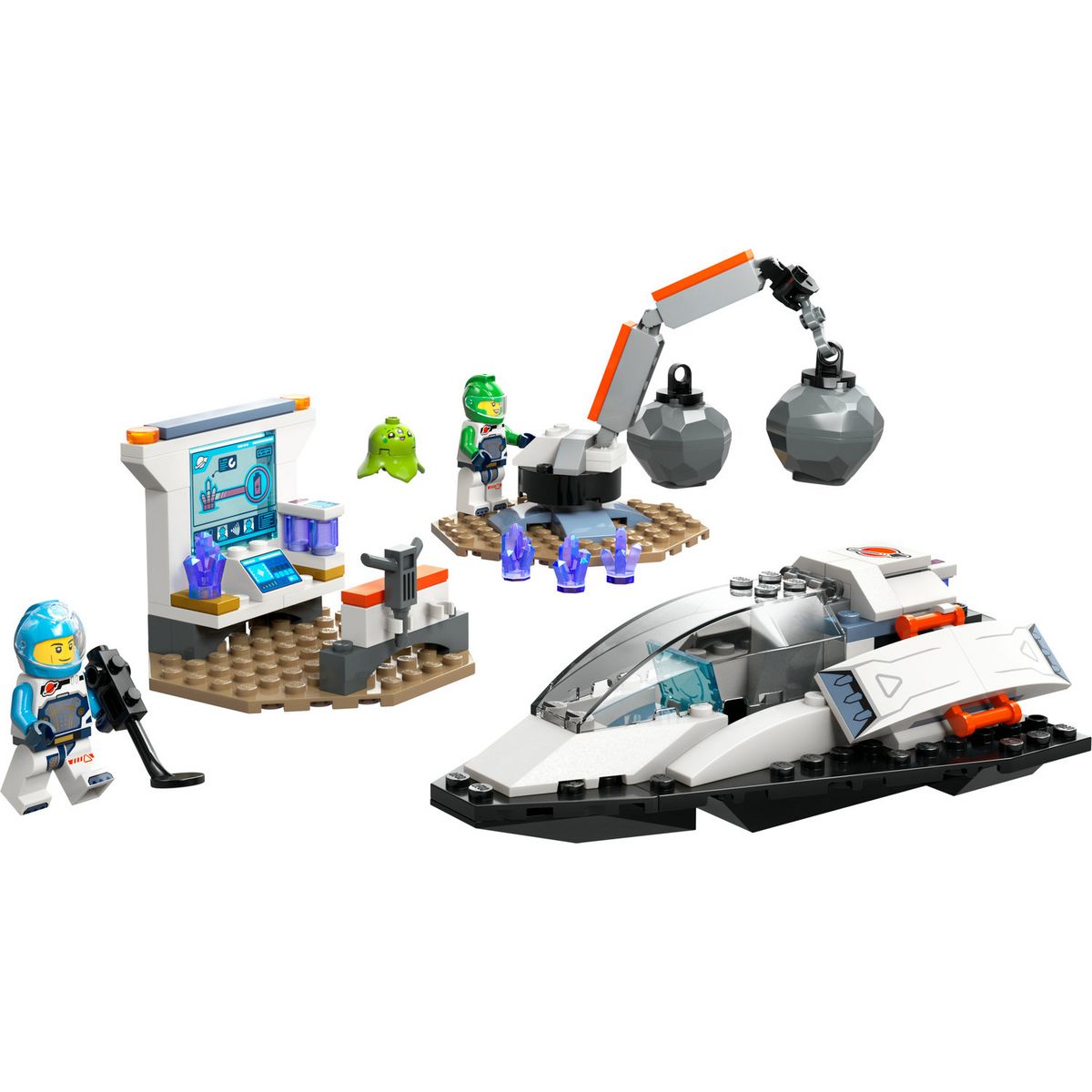 LEGO City 60429 Le Vaisseau et la Découverte de l'Astéroïde, Jouet avec 2 Minifigurines d'Astronautes et Figurine Alien