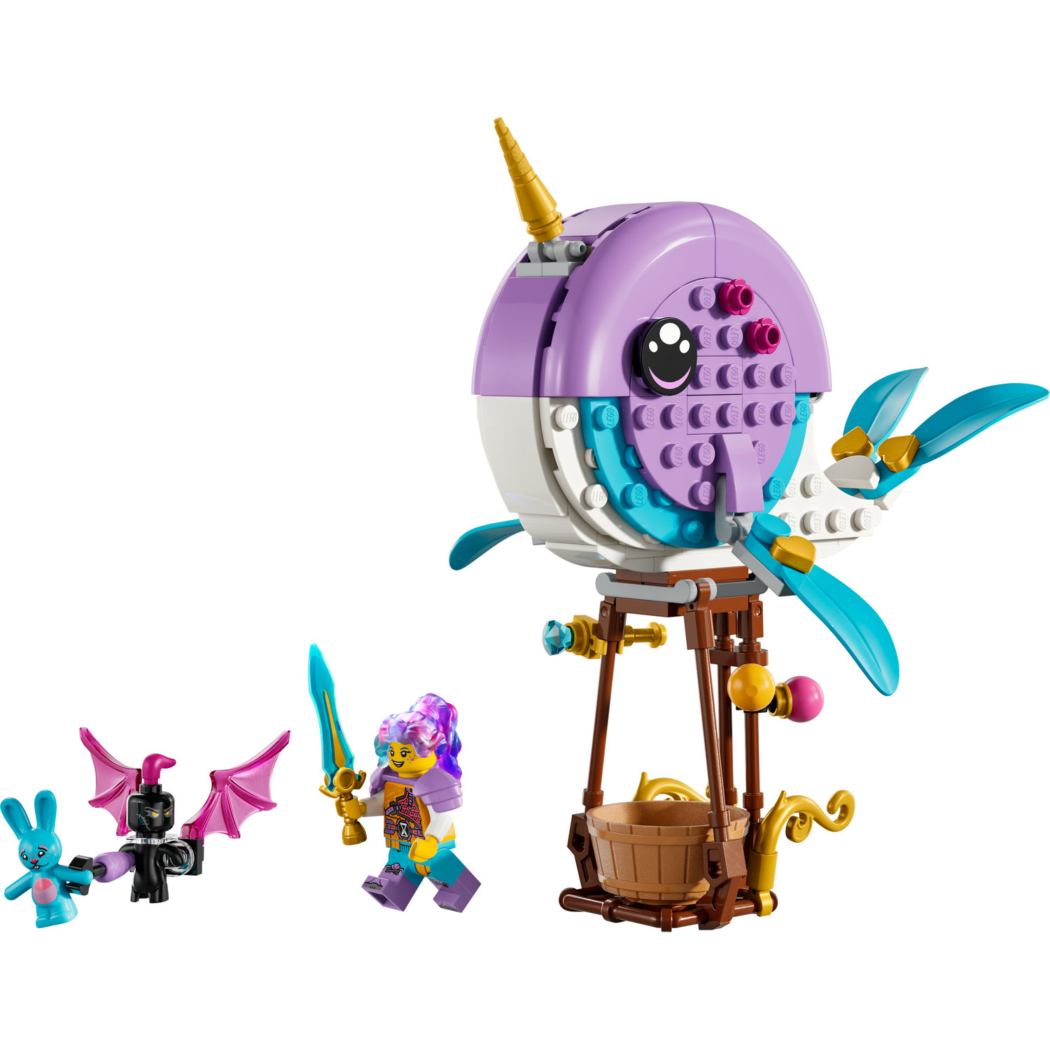 Voir la diapositive 2 : LEGO DREAMZzz 71472 La Montgolfière Narval d'Izzie, Jouet d'Animaux Marins, Sauvetage de Lapin Bunchu avec Figurine Baleine
