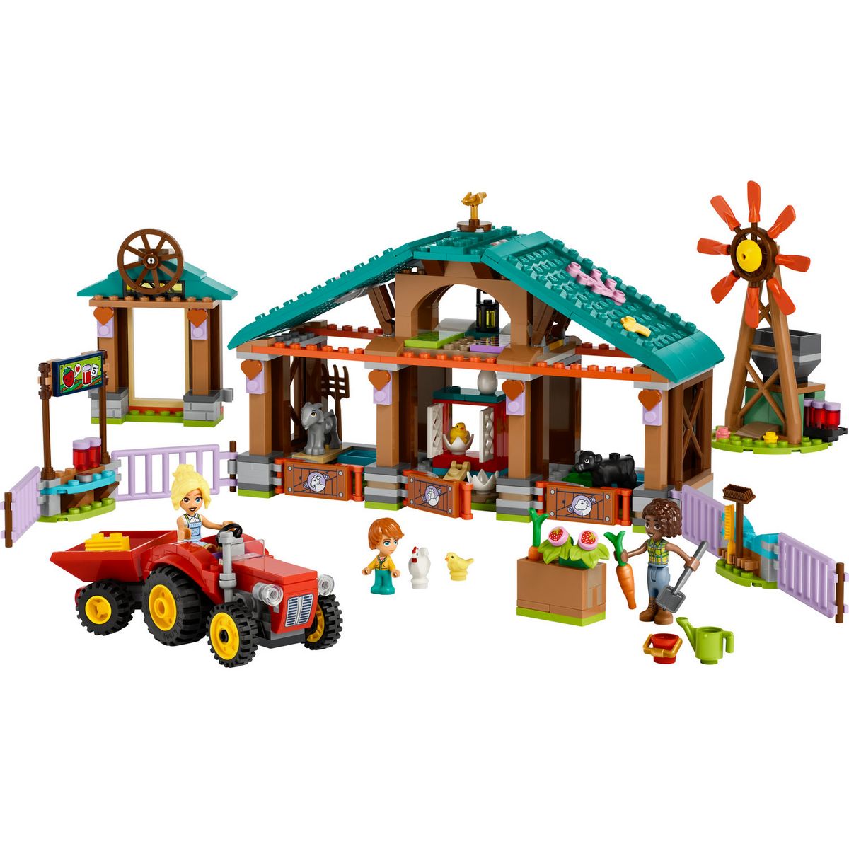 LEGO Friends 42617 Le Refuge des Animaux de la Ferme, Jouet de Ferme avec 3 Figurines et 5 Animaux, plus un Tracteur