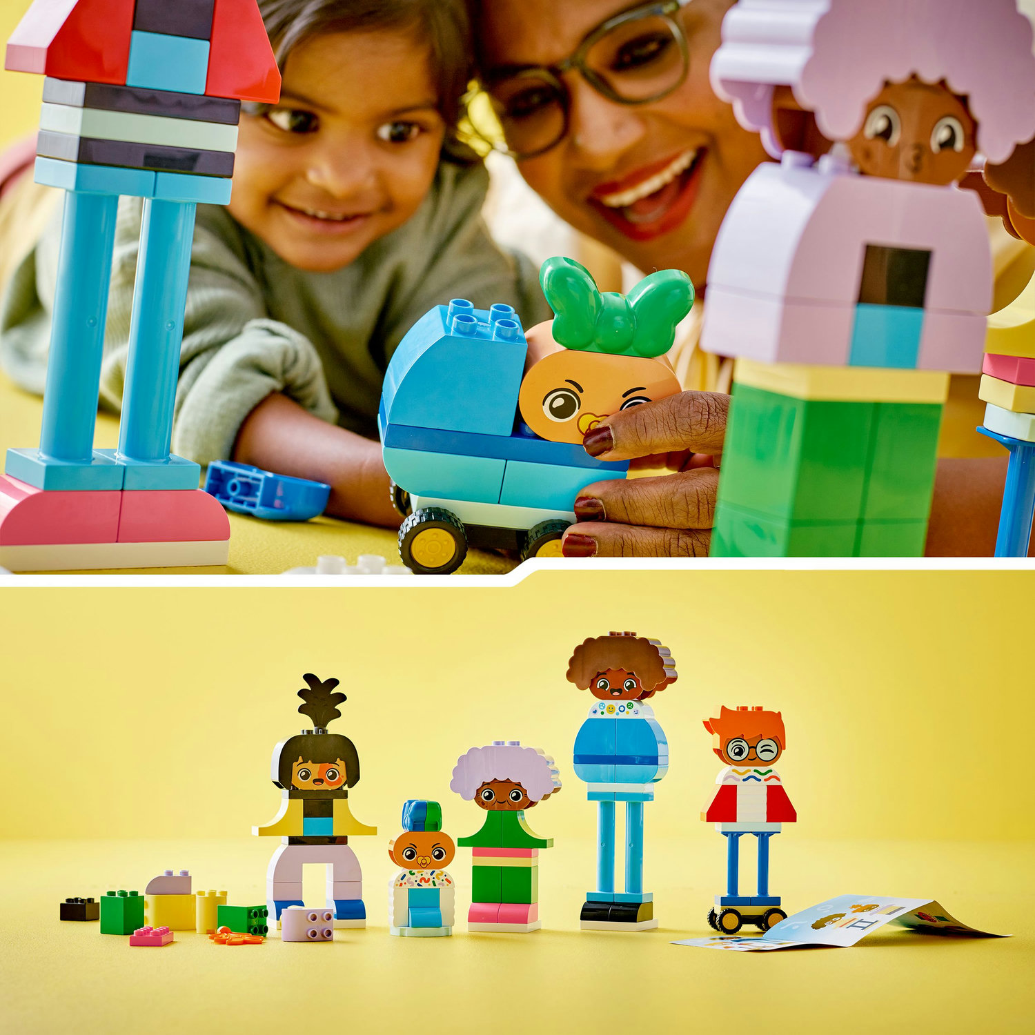 Voir la diapositive 5 : LEGO DUPLO Ma Ville 10423 Personnages à Construire aux Différentes Émotions, Jouet avec 71 Briques avec 5 Personnages