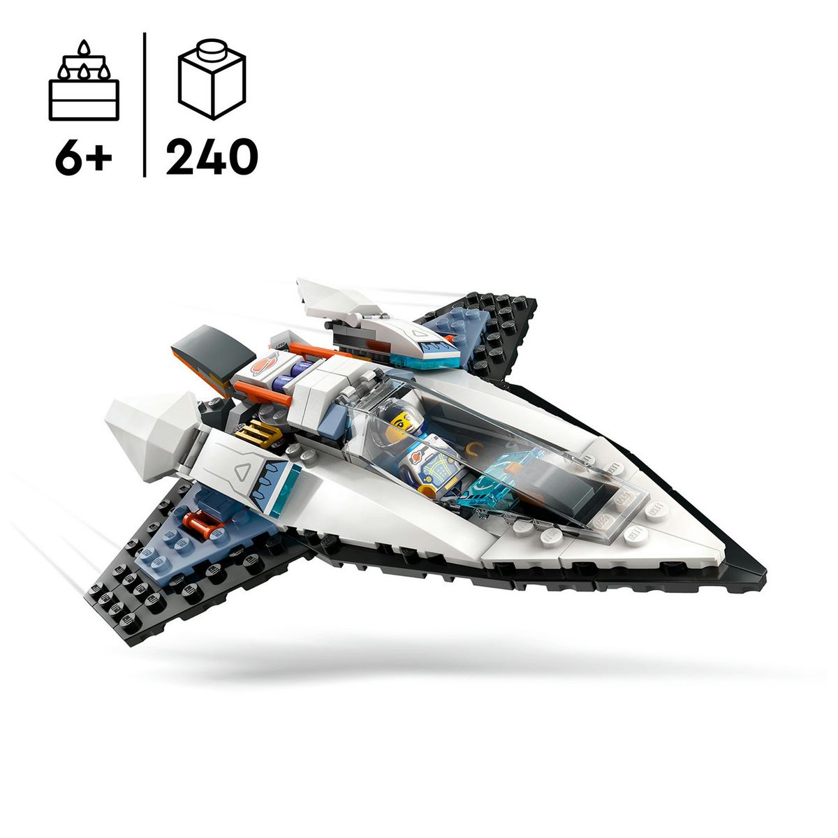 LEGO City 60430 Le Vaisseau Interstellaire, Jouet sur l'Espace, Cadeau Enfants Dès 6 Ans, Jeu Créatif avec Minifigurines