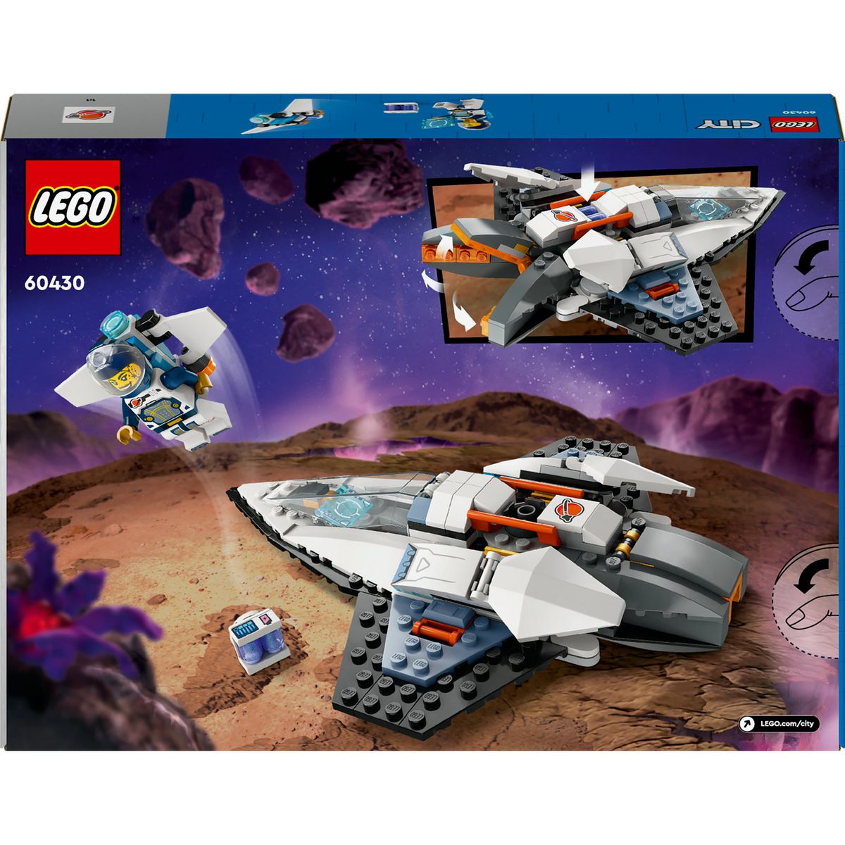 LEGO City 60430 Le Vaisseau Interstellaire, Jouet sur l'Espace, Cadeau Enfants Dès 6 Ans, Jeu Créatif avec Minifigurines
