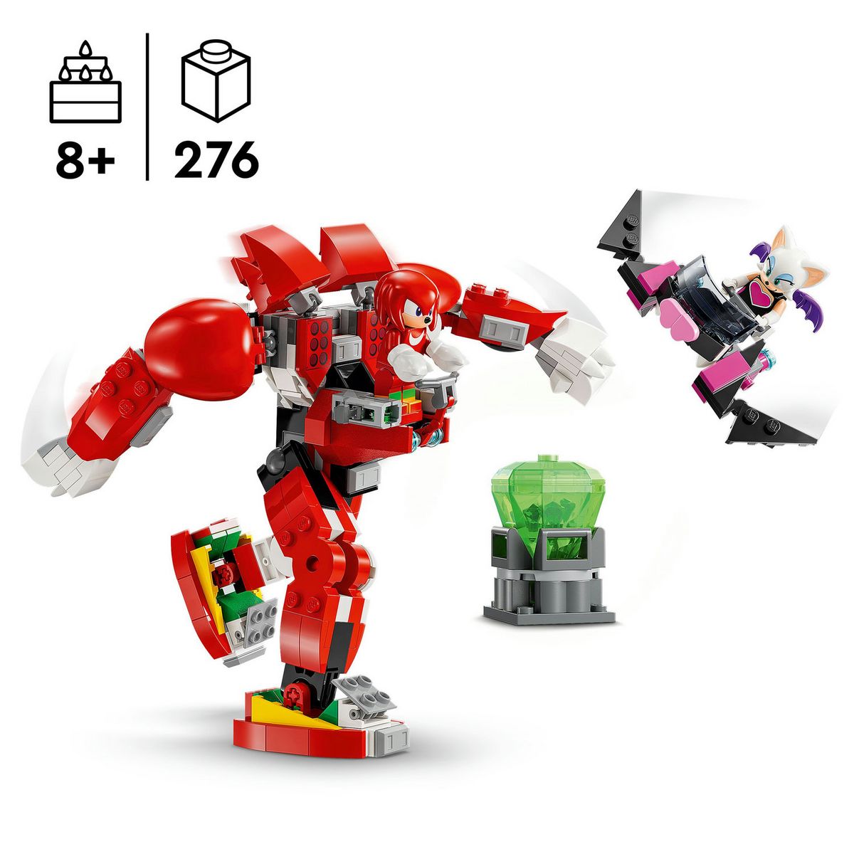 LEGO Sonic Le Hedgehog 76996 Le Robot Gardien de Knuckles, Figurines de Jeu Vidéo Knuckles et Rouge avec le Maître Emeraude