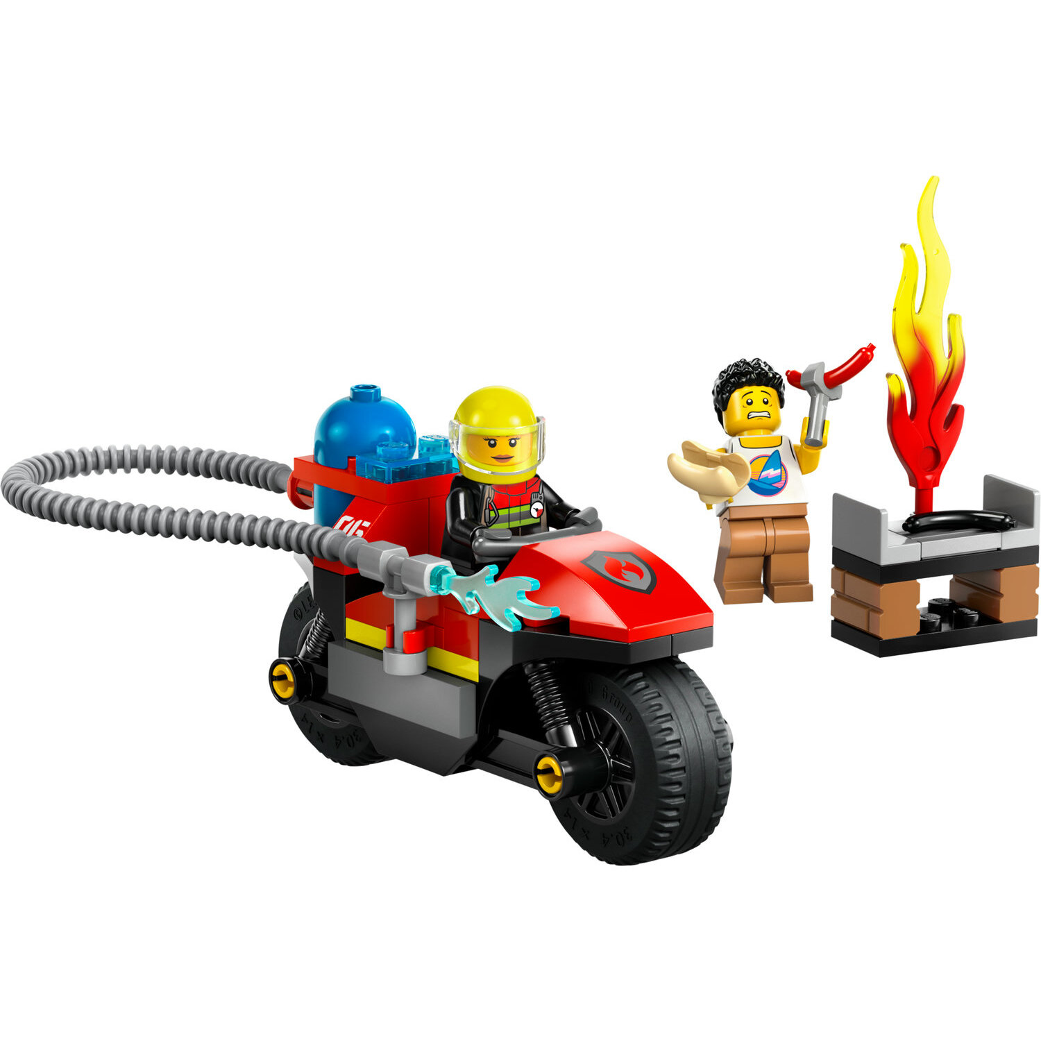 Voir la diapositive 2 : LEGO City 60410 La Moto d'Intervention Rapide des Pompiers, Jouet de Véhicule avec 2 Minifigurines incl. Pompière