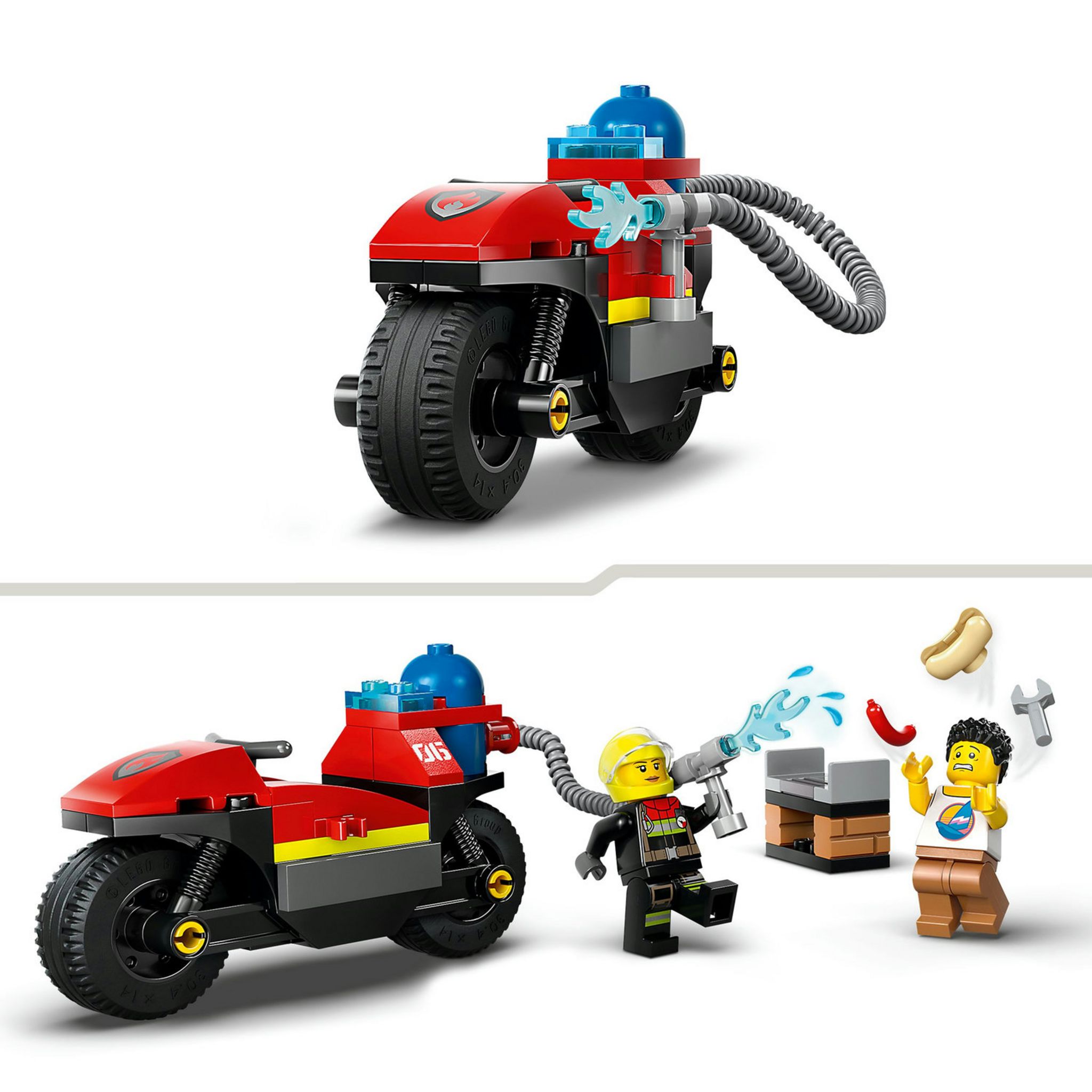 Voir la diapositive 4 : LEGO City 60410 La Moto d'Intervention Rapide des Pompiers, Jouet de Véhicule avec 2 Minifigurines incl. Pompière