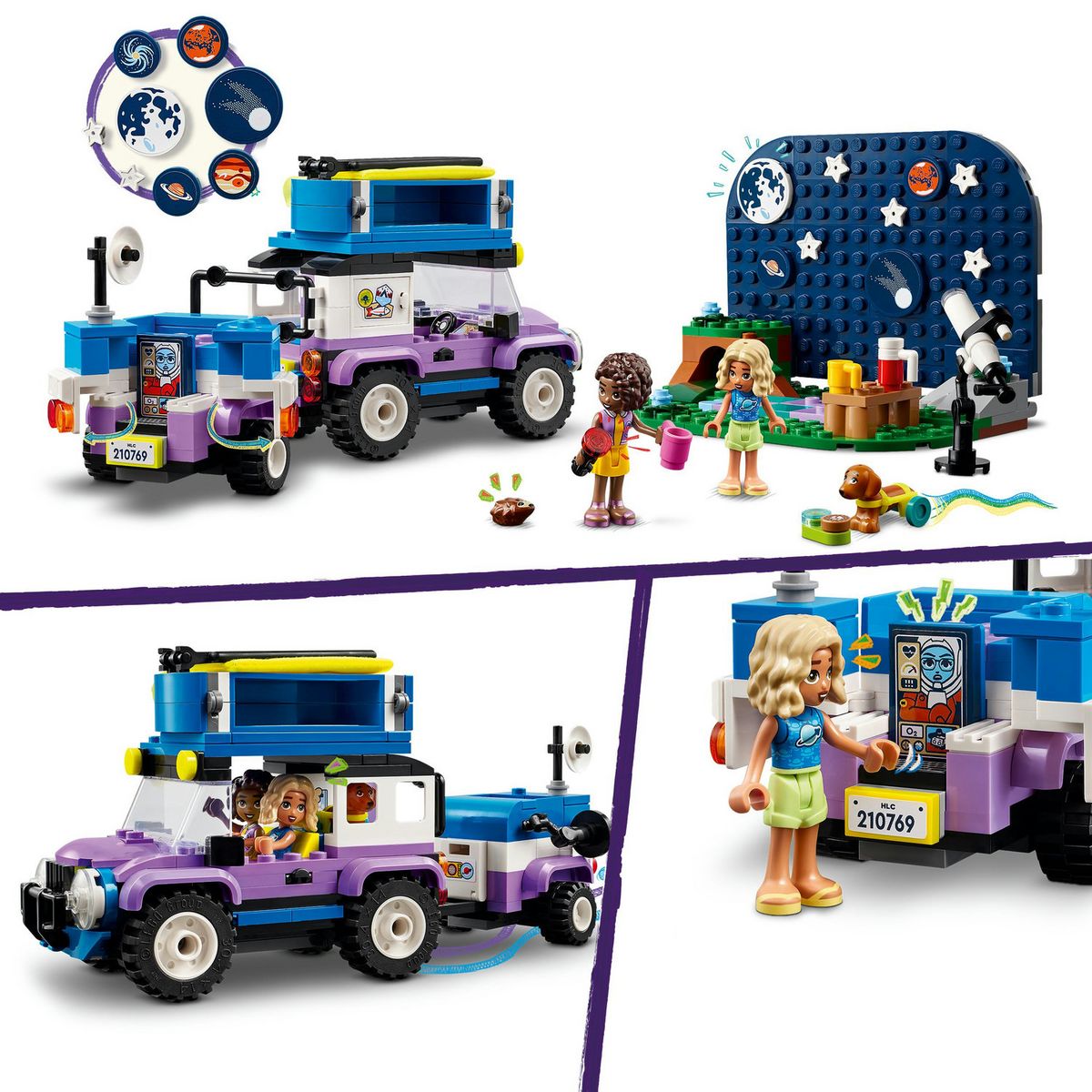 LEGO Friends 42603 Le Camping-Car d'Observation des Étoiles, Jouet pour Enfants, avec Figurines Animales, plus Mini-Poupées
