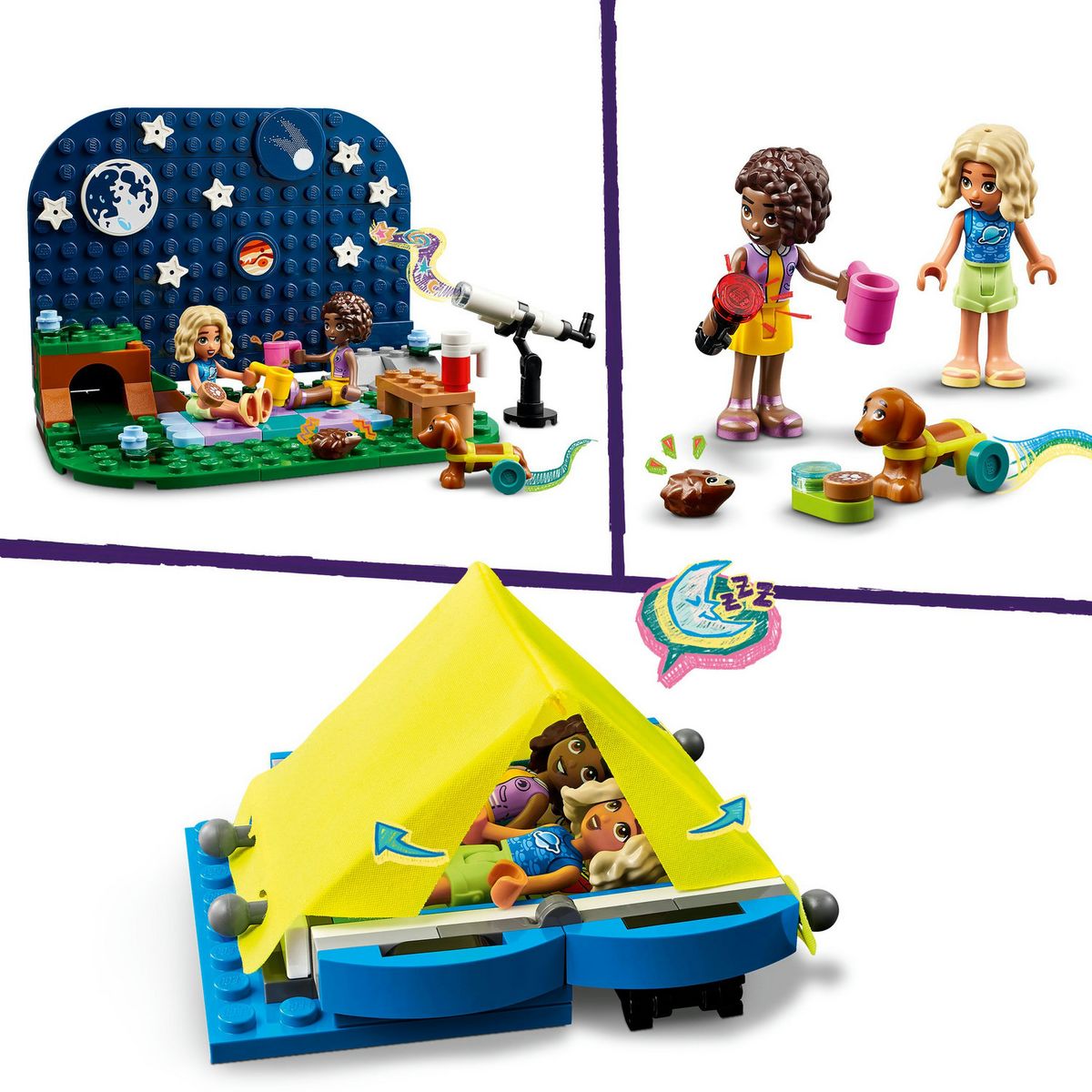 LEGO Friends 42603 Le Camping-Car d'Observation des Étoiles, Jouet pour Enfants, avec Figurines Animales, plus Mini-Poupées
