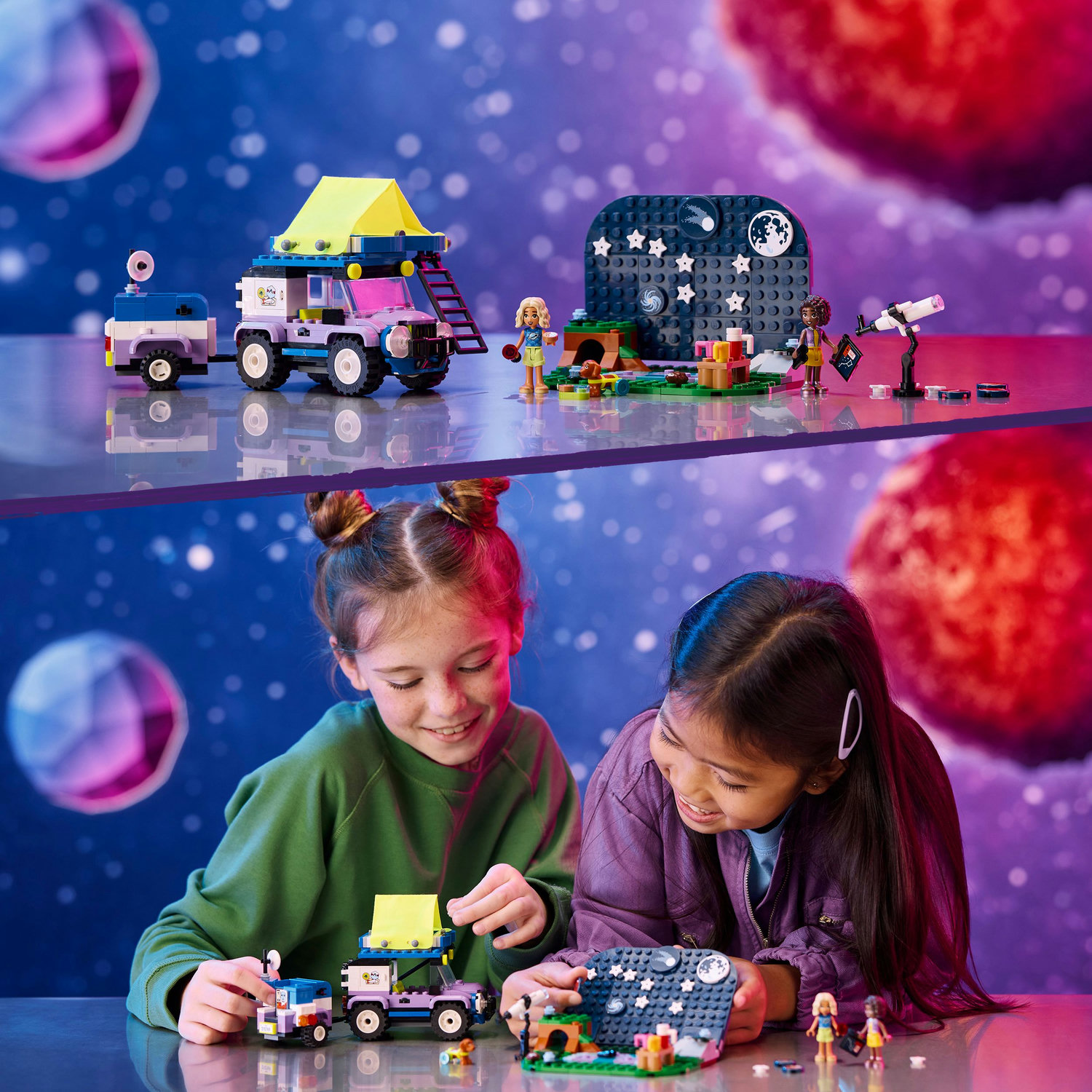 Voir la diapositive 3 : LEGO Friends 42603 Le Camping-Car d'Observation des Étoiles, Jouet pour Enfants, avec Figurines Animales, plus Mini-Poupées
