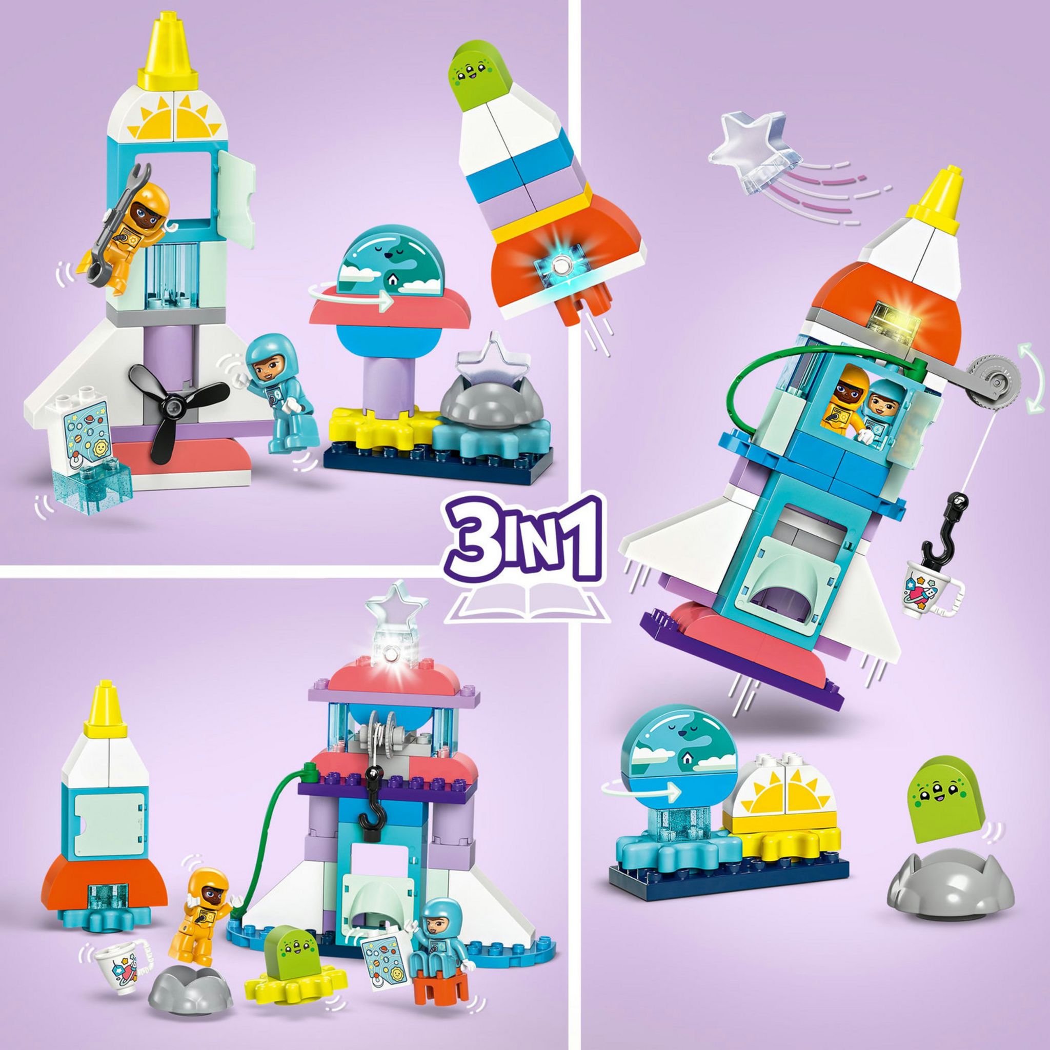 Voir la diapositive 4 : LEGO LEGO DUPLO 10422 L'aventure en navette spatiale 3-en-1