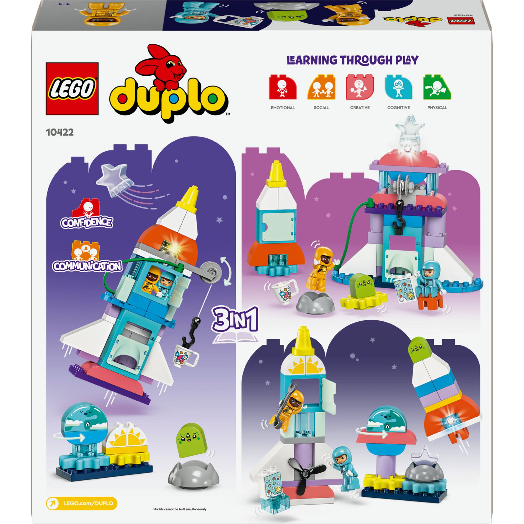 Voir la diapositive 8 : LEGO LEGO DUPLO 10422 L'aventure en navette spatiale 3-en-1