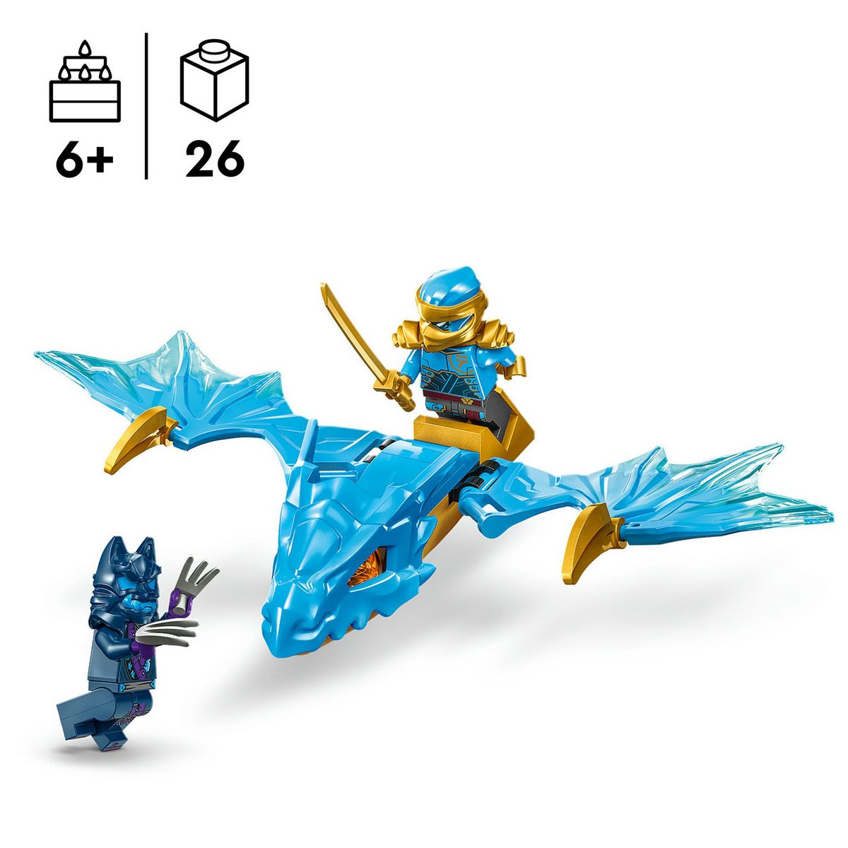LEGO NINJAGO 71802 L'Attaque du Dragon Rebelle de Nya, Jouet Ninja de Dragon et Figurines incluant Nya avec Mini-Katana